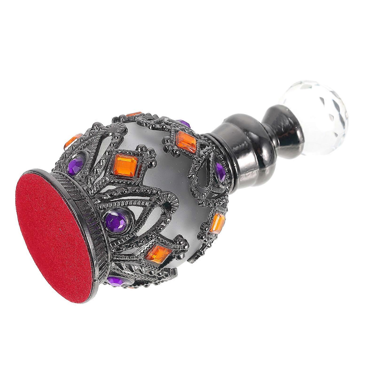 2Pcs Glass Perfume Bottle for Storage Use Essential Oil Container Black