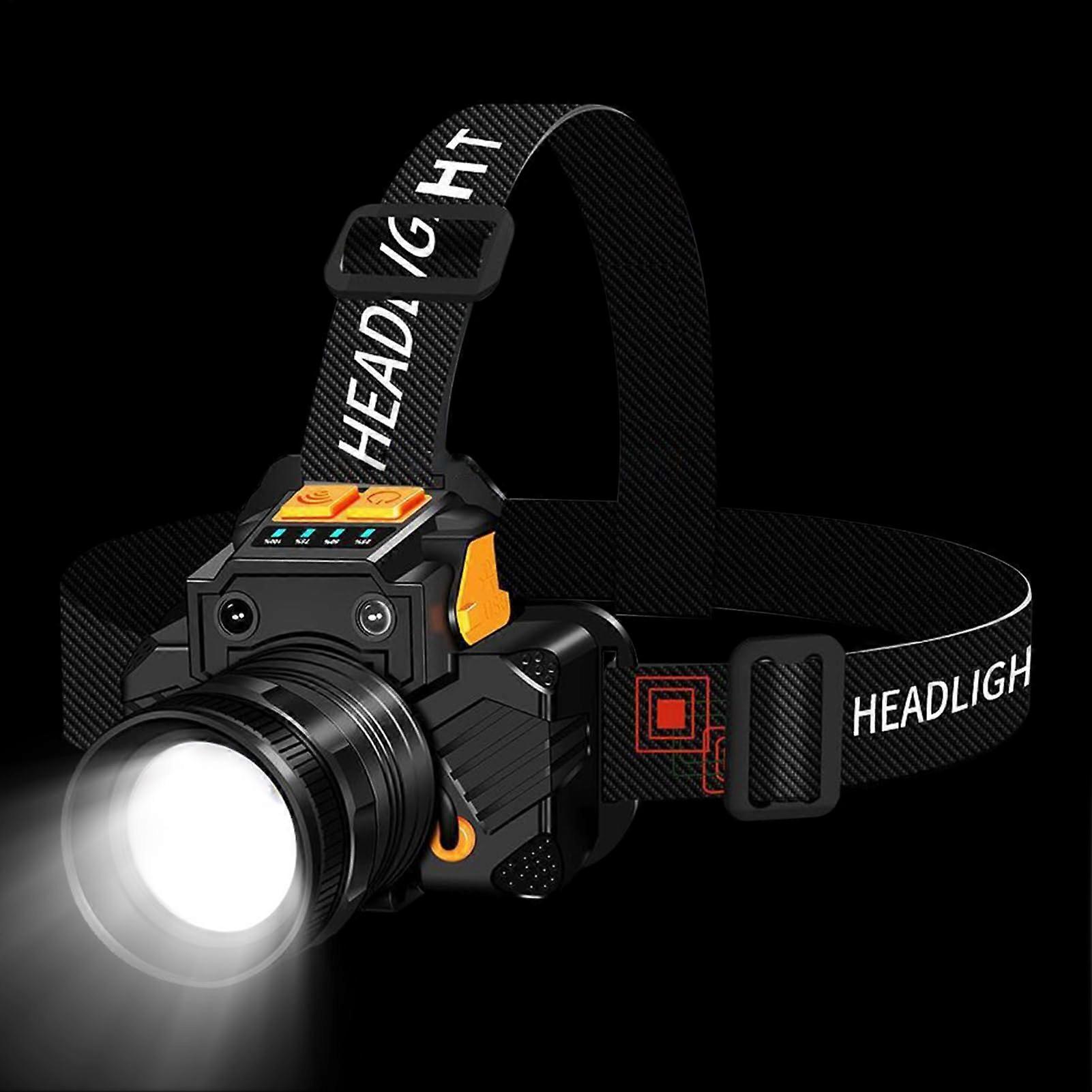LED Headlamp USB Rechargeable Head Lamp With Motion Sensor For Outdoor Use Fishing Running Mountaineering Camping