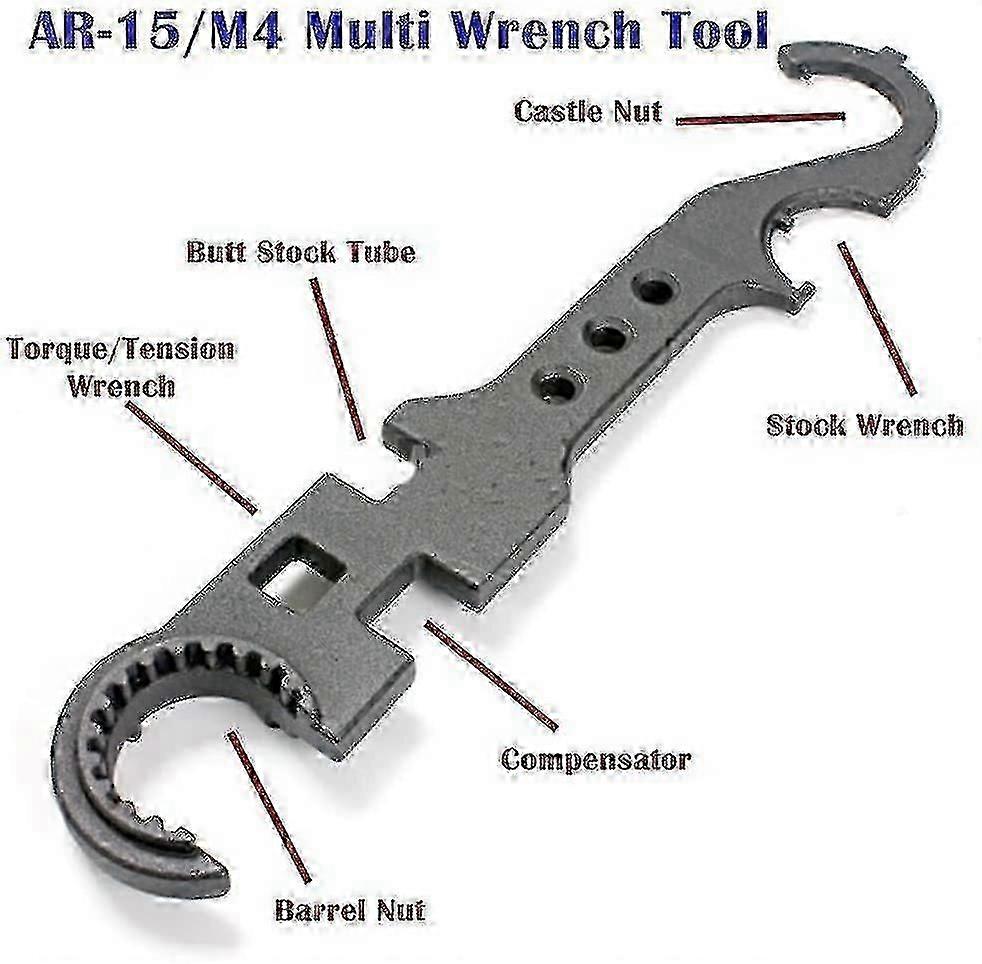 Jubee Multi Wrench Tool Ar 15 / M4 Staal Armorers Heavy Duty Combo Wrench p202411261254