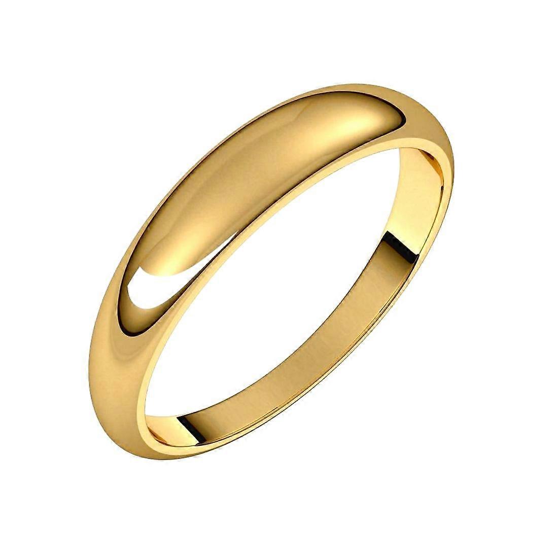 Anel cônico de ouro amarelo 14k de 4 mm com faixa semicircular - 7 anéis para mulheres e homens