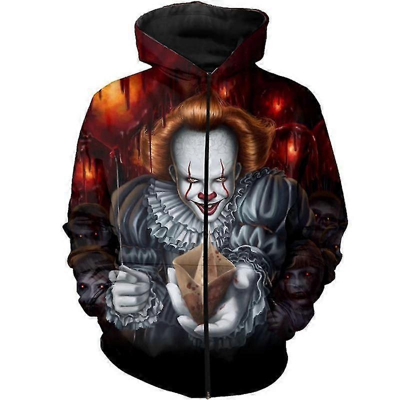 3d Joker Zipper Hoodie Halloween Digital Print Jacket