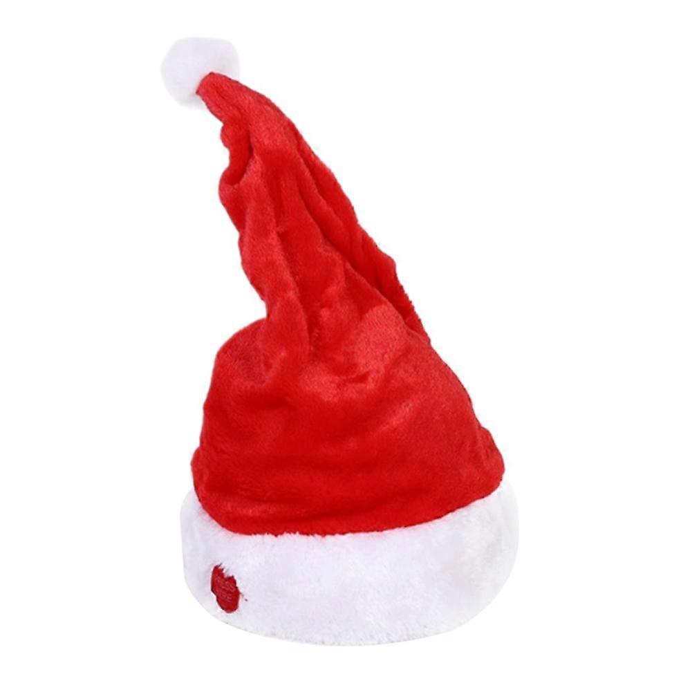 Rechargeable Electric Dancing Santa Hat with Music Sensor Soft Plush Fabric for Christmas Parties and Festive Gatherings