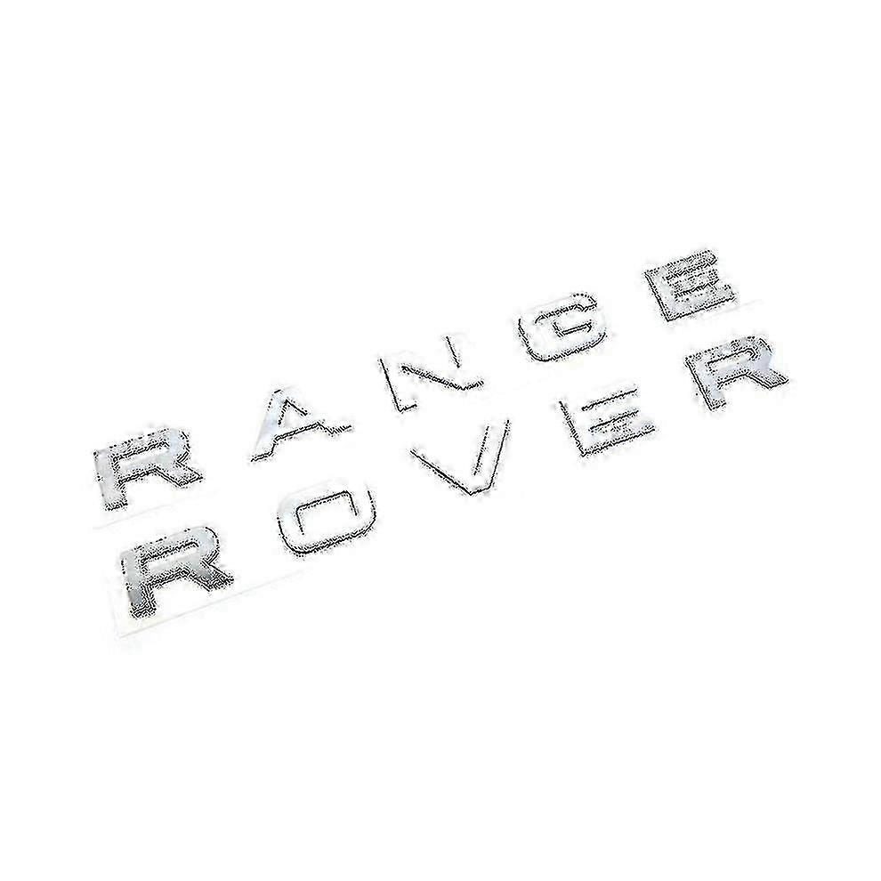 Chrome Silver Range Rover Front Grill Bonnet Badge Emblem Bonnet And Back Boot Lettering Badge (pack Of 2)