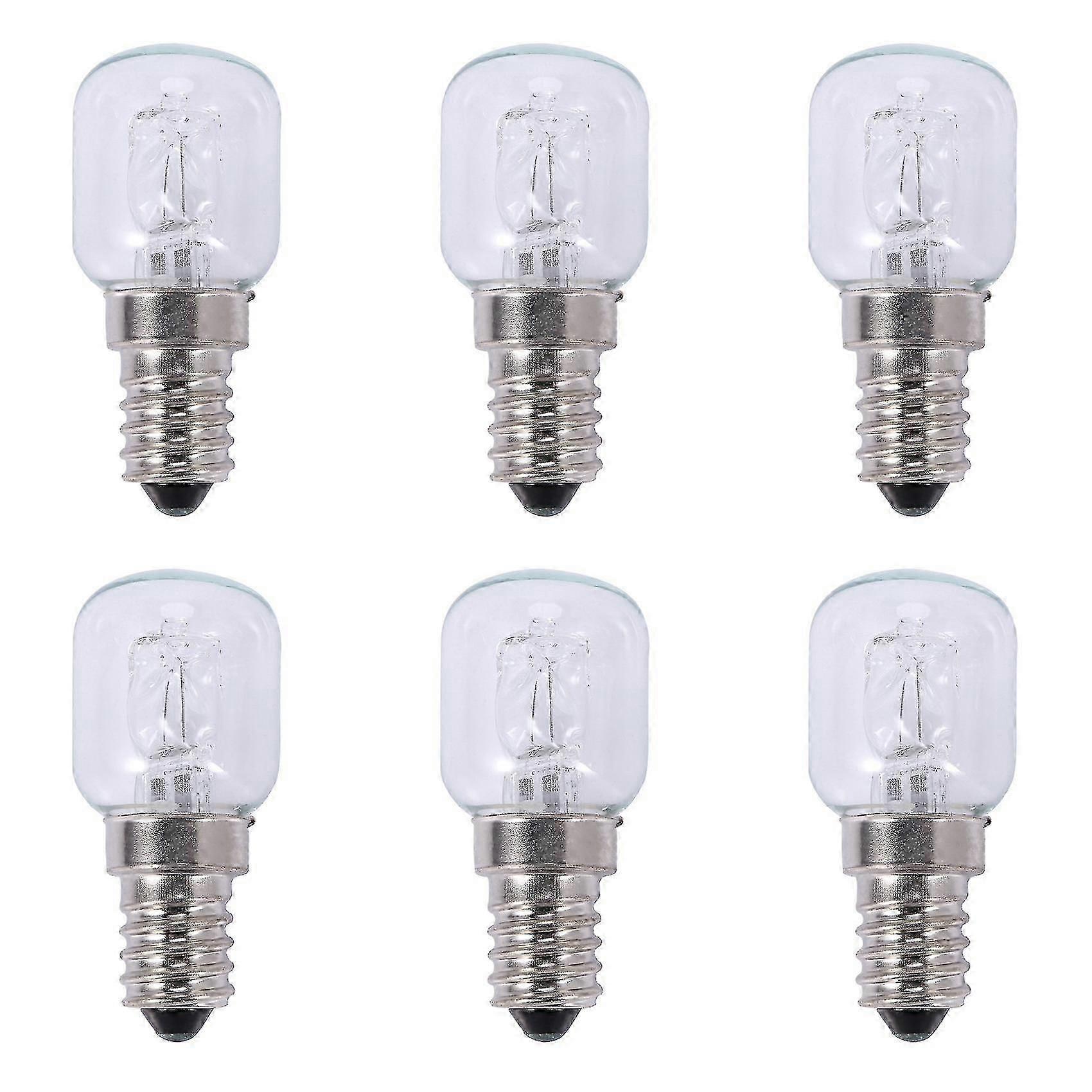 6x E14 High Temperature Bulb 500 Degrees 25w Halogen Bubble Oven Bulb