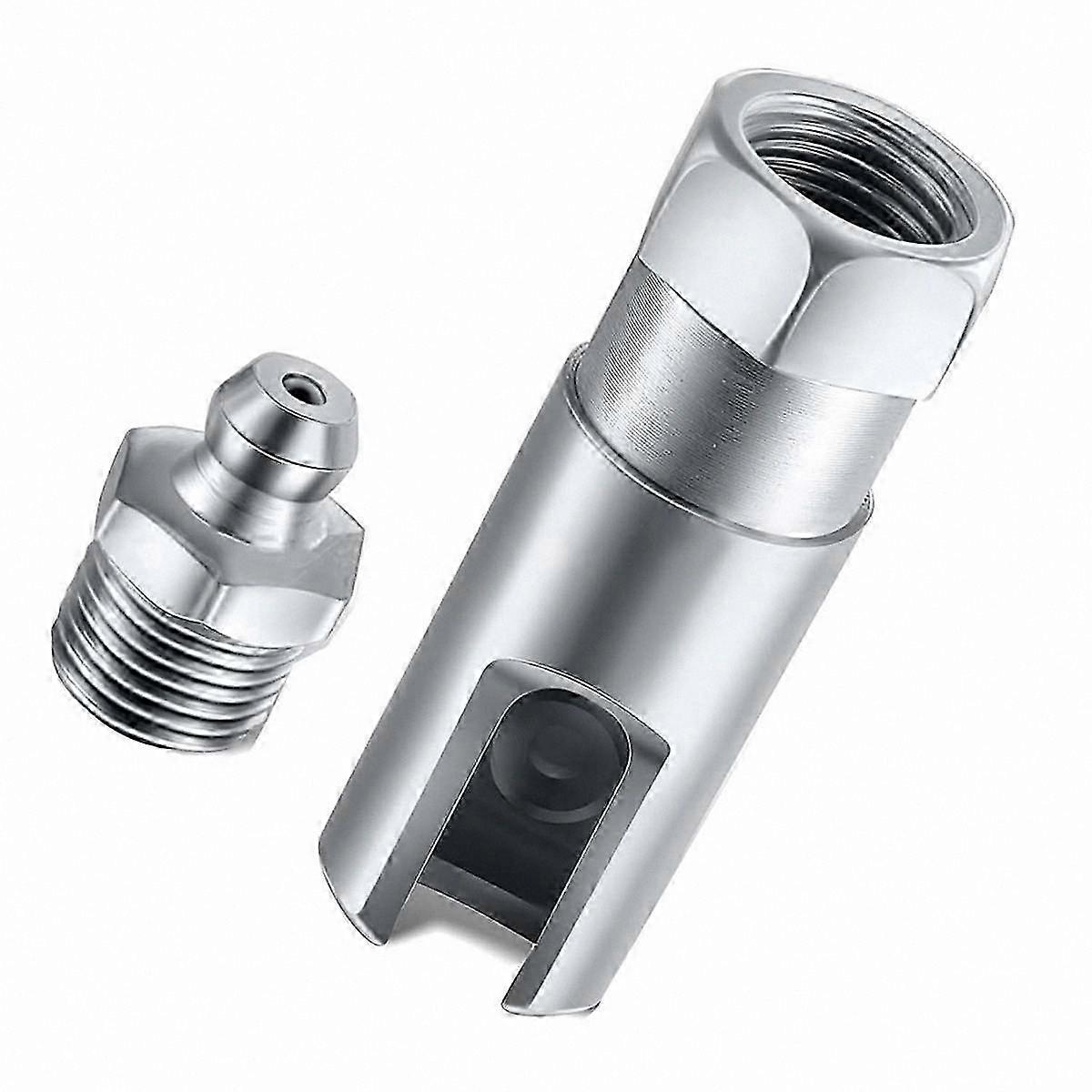 90 Degree Right Angle Grease Coupler with 1/8" NPT Threads Push-Fit Slotted Fitting for Grease Application