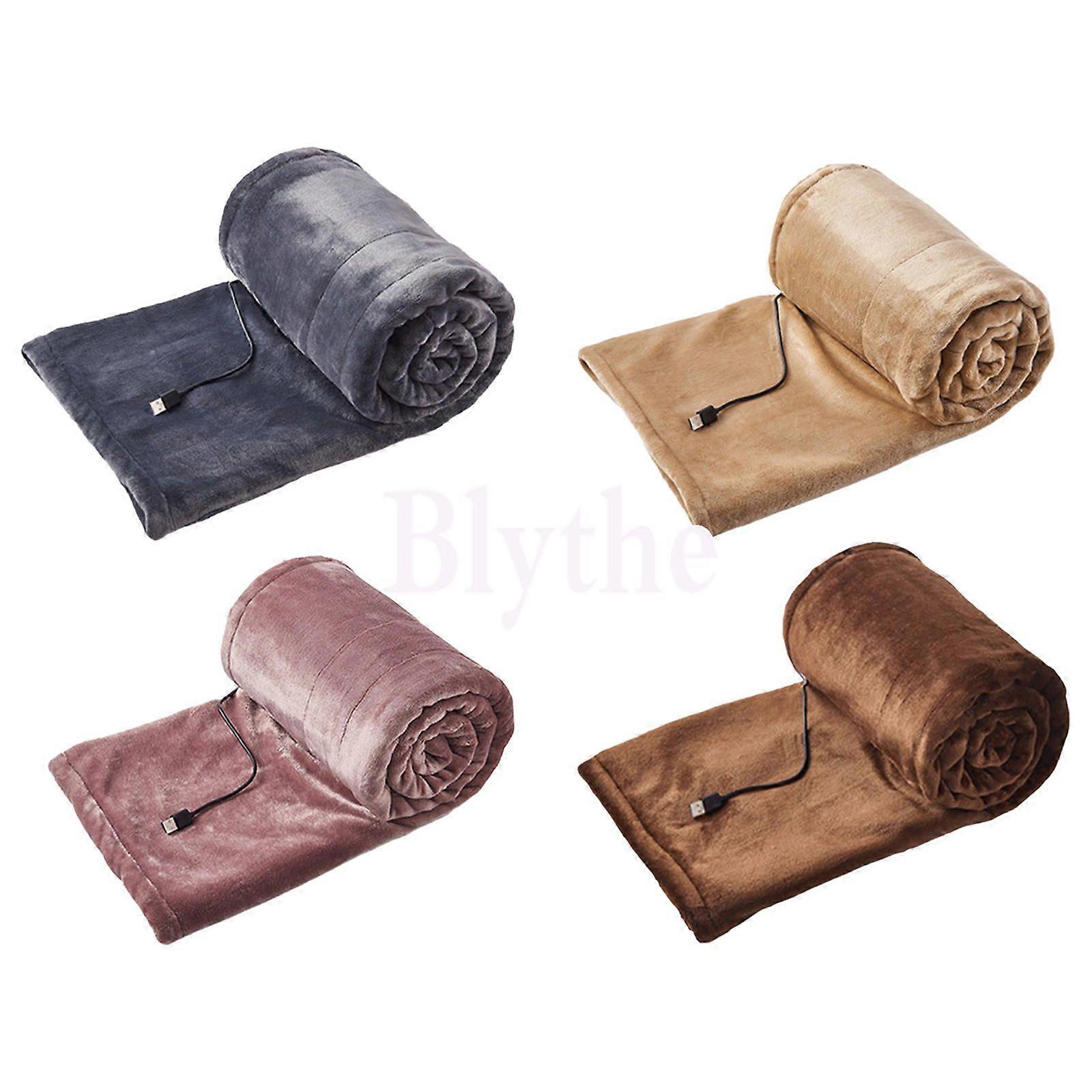 USB Electric Heated Blanket Flannel Shawl Throw 3 Gears Multipurpose Warm