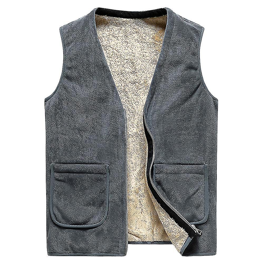 Men's Lamb Wool Solid Color Waistcoat Vest