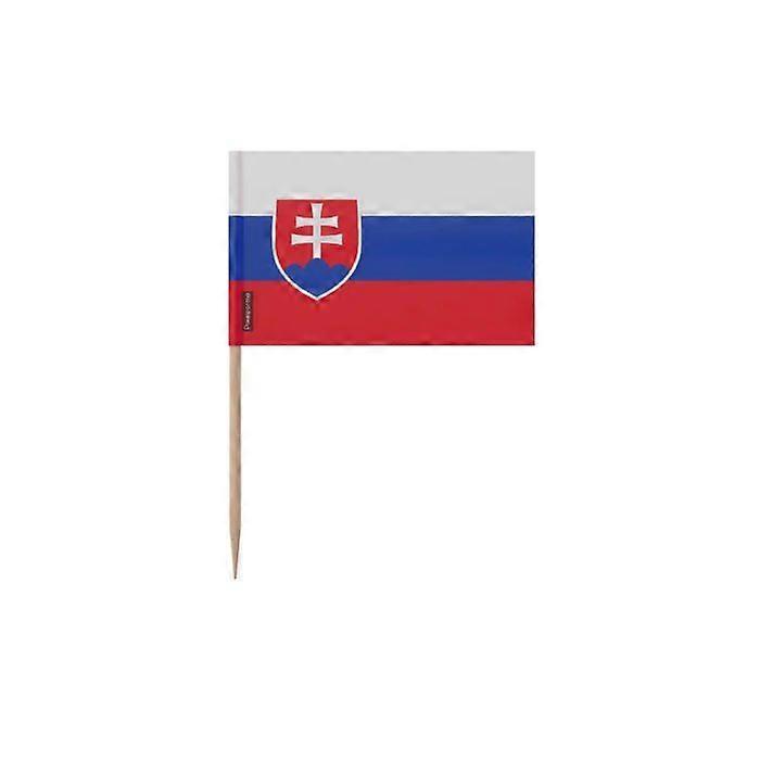 Toothpicks - Multicolor - Slovakia Flag - 8 cm - 100 pieces - Adhesive Plastic