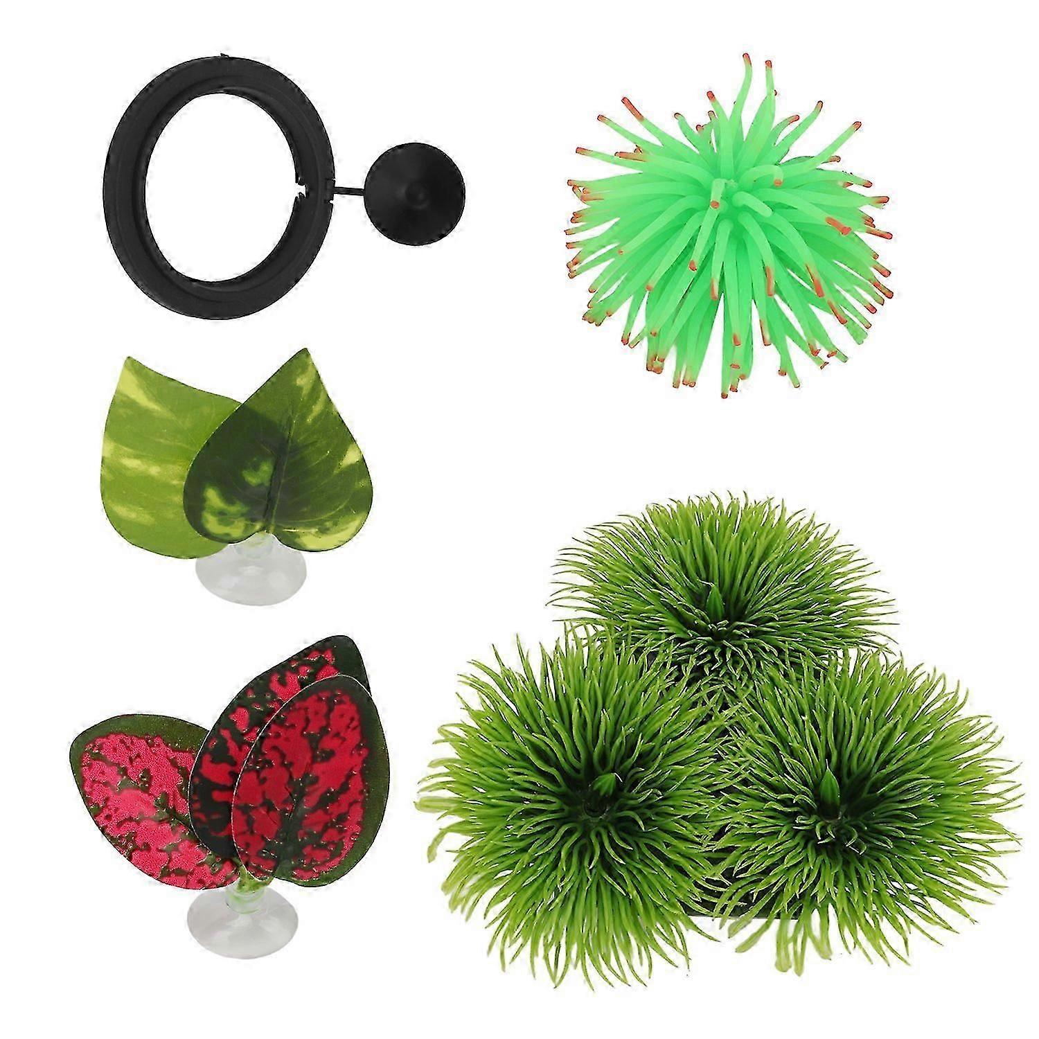 5Pcs Betta Fish Leaf Pad Aquarium Simulation Leaf Ornament Betta Fish Feeder Spawning Rest Leaf Set