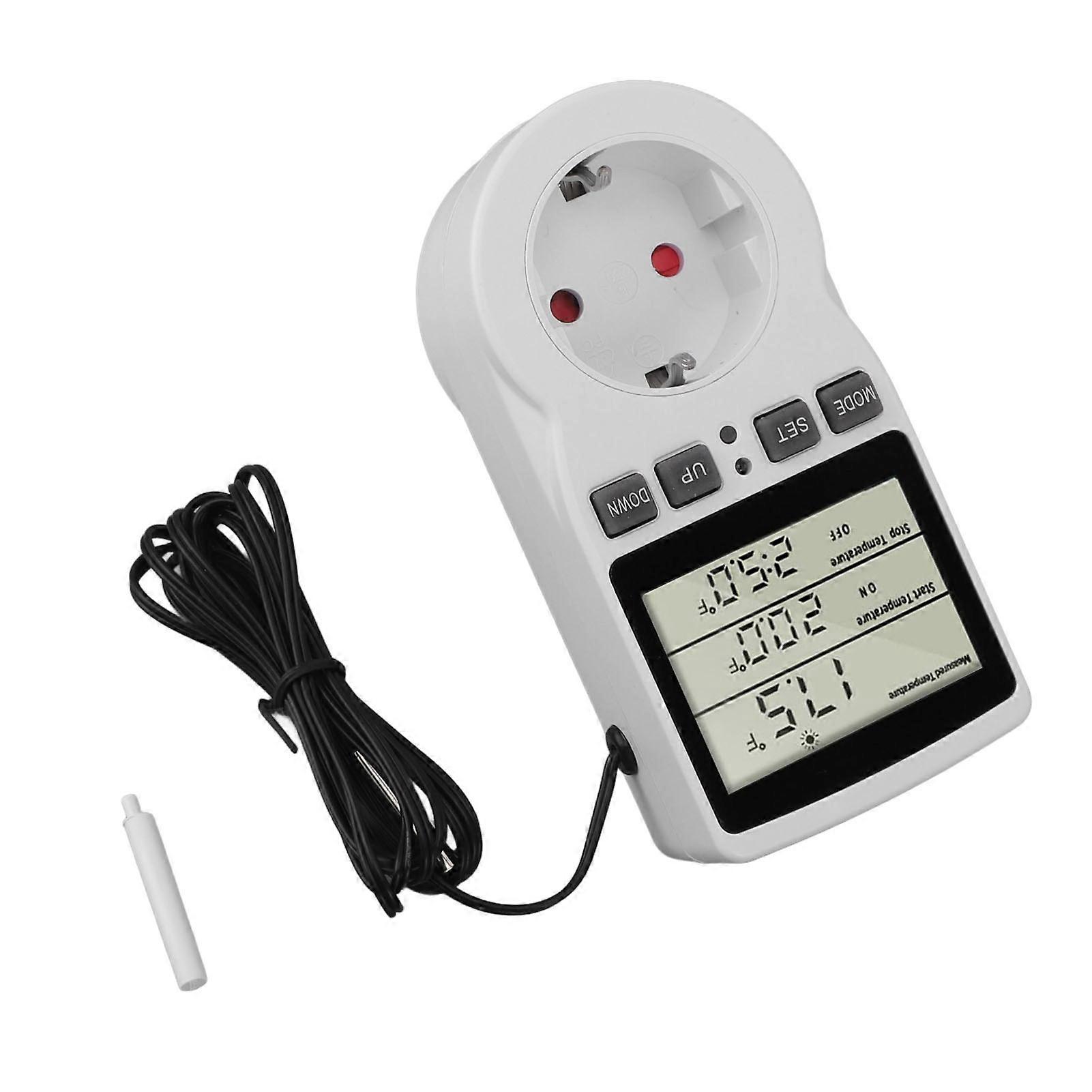 Digital Temperature Controller Thermostat Timer Outlet Plug Temperature Control Outlet with Power Display 100‑