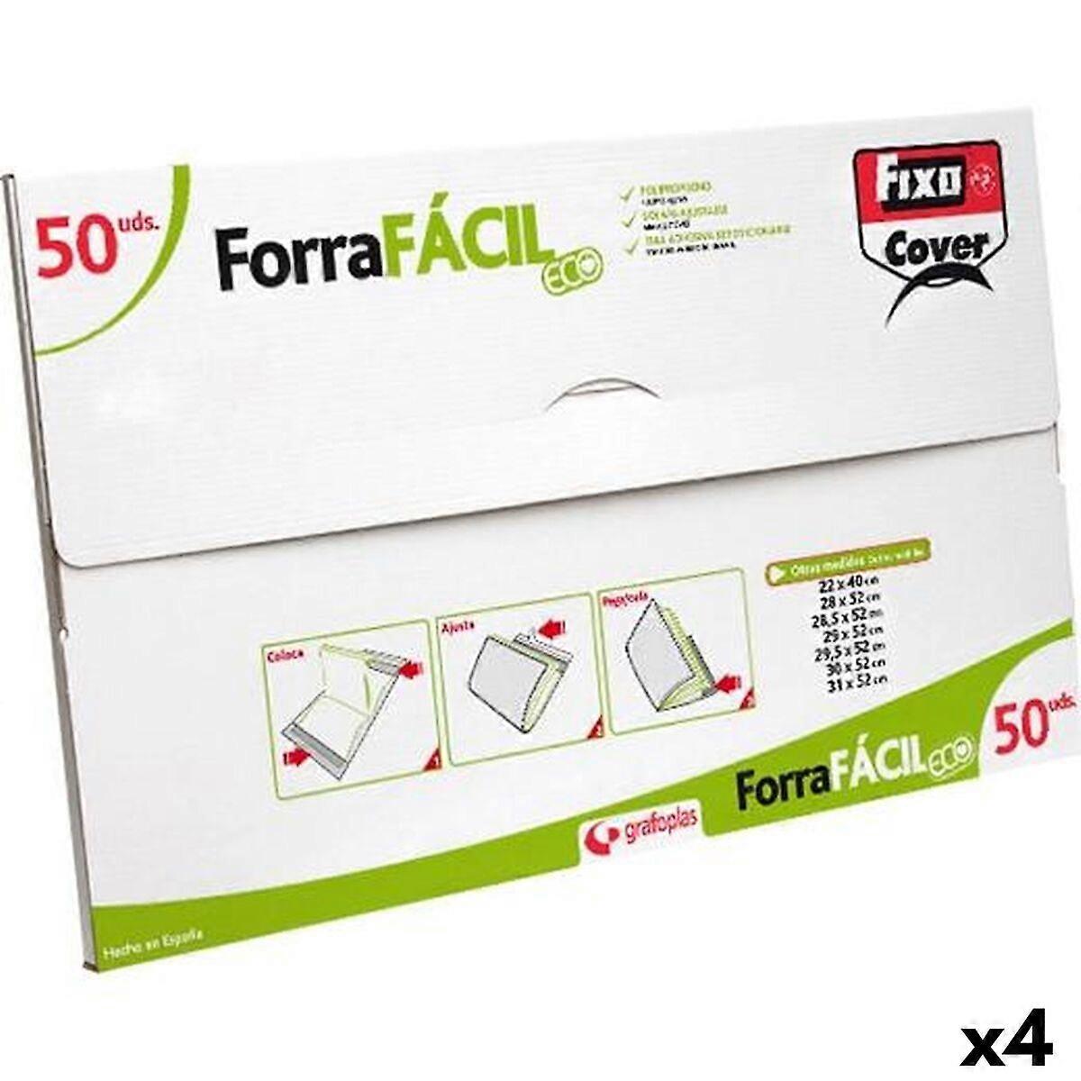 Adhesive Book Cover Fixo FORRAFÁCIL ECO Transparent 29 x 52 cm (4 Units)