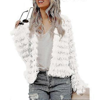 Womens Fall Open Front Cardigan Faux Fur Coat Vintage Parka Shaggy Jacket Warm Coat Tops_yzab