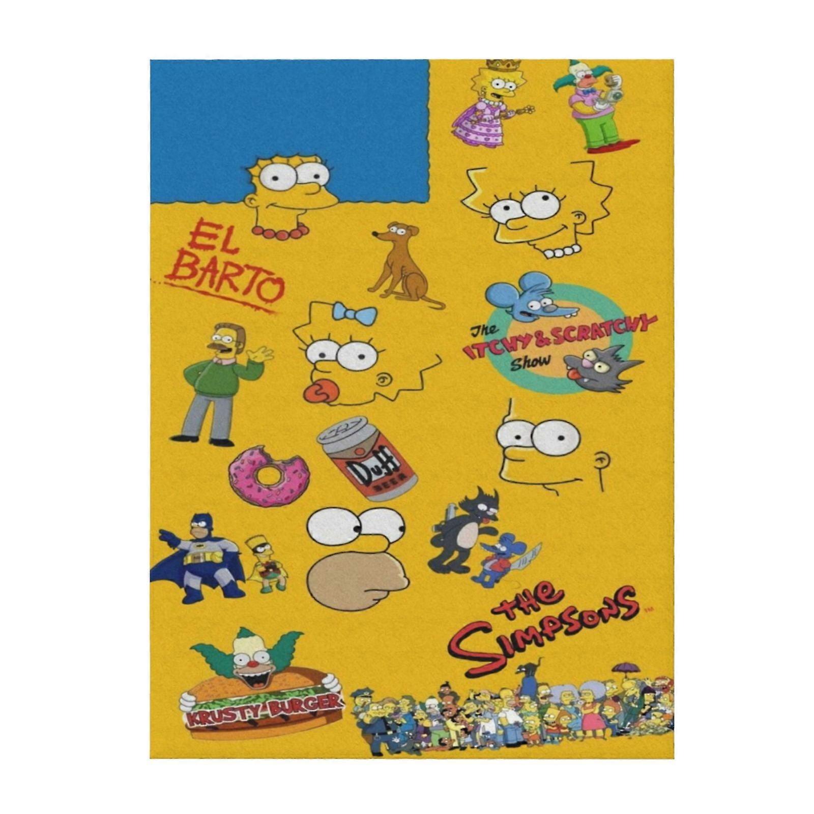 The Simpsons Soft And Comfortable Throw Blanket Plush Lightweight Warm Plush Flannel Blanket And Throws For Couch Sofa Bed 80"X60"
