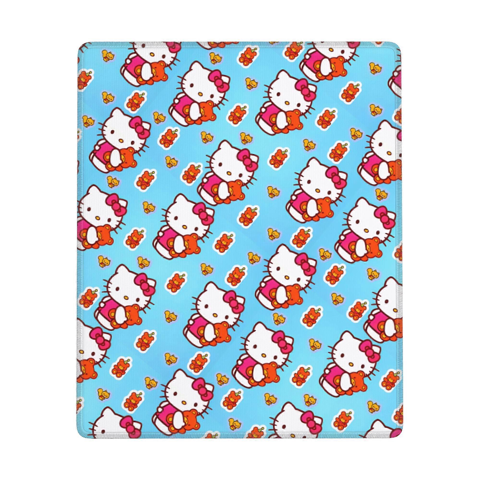 Hello Kitty Anti-slip Rubber Mouse Pad Square Waterproof Desk Pad Suitable for Desktop Decoration Desk Accessories 7x9in (Vertical)