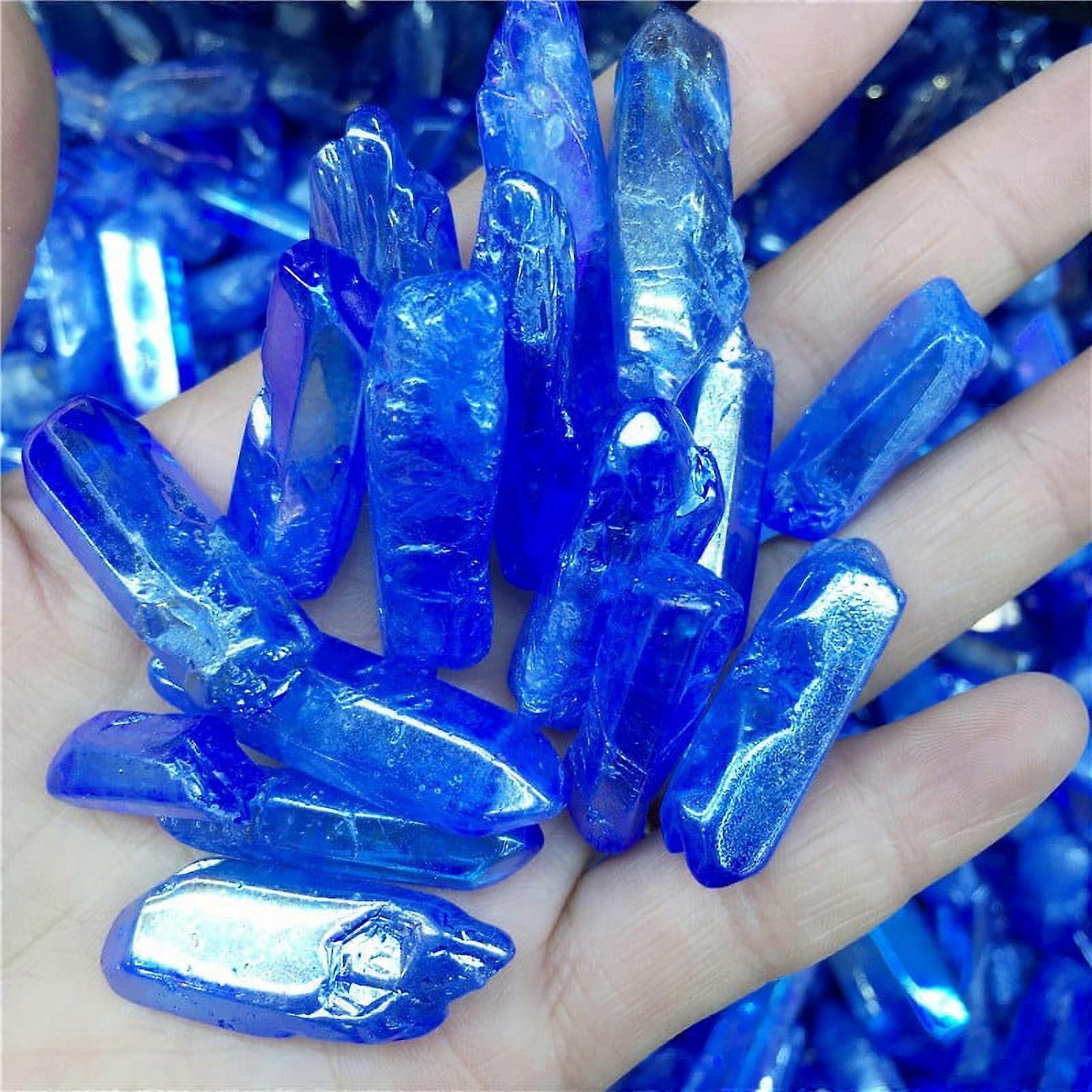 Heart Shaped Crystal Rocks, Multi-Color Electroplated Column 3-5cm (1 Piece)