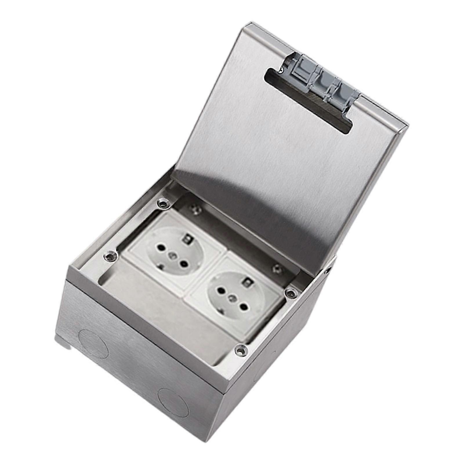 Embedded Flat Thin Floor Plug Socket Stainless Steels Marble Floor Socket Box Flat Floor Concealed Socket for Home Multicolor