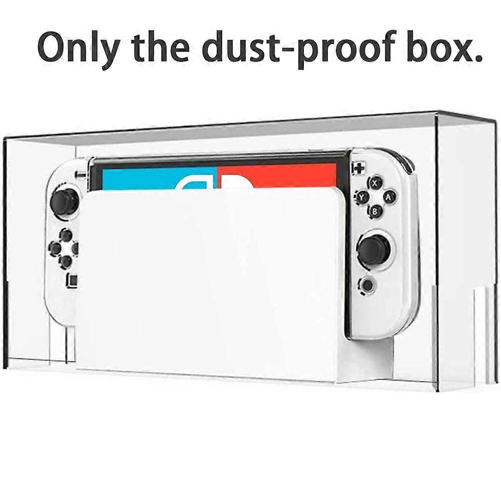 Clear Dust Display Box Cover for Switch/OLED Dock (Only Cover), Waterproof and Dustproof Clear Protective Case