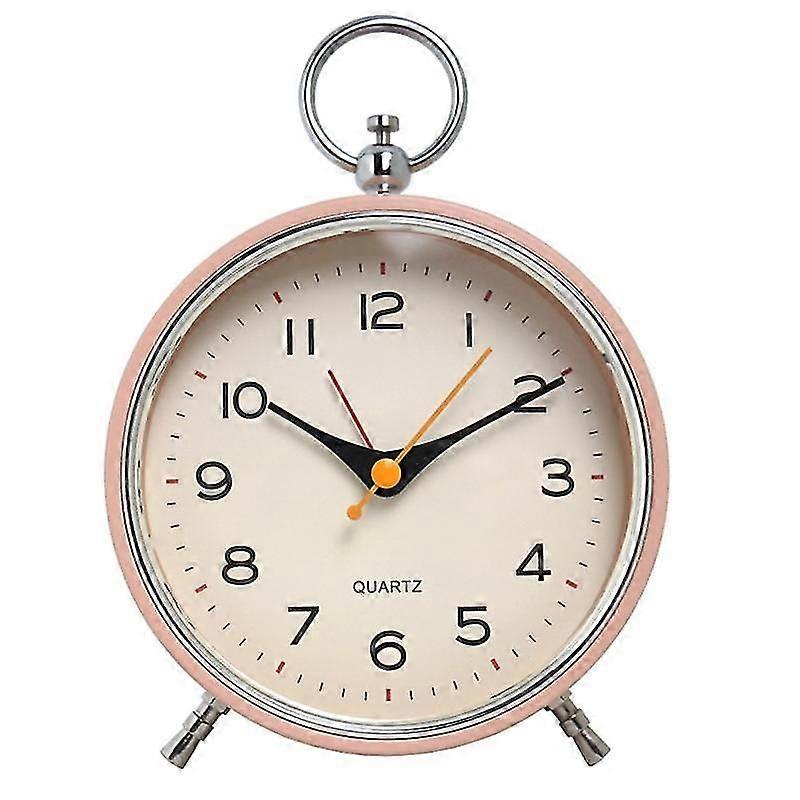 Analog Alarm Clock Non Ticking With Snooze Function Round Retro Alarm Clock ,for Bedroom Living Roo