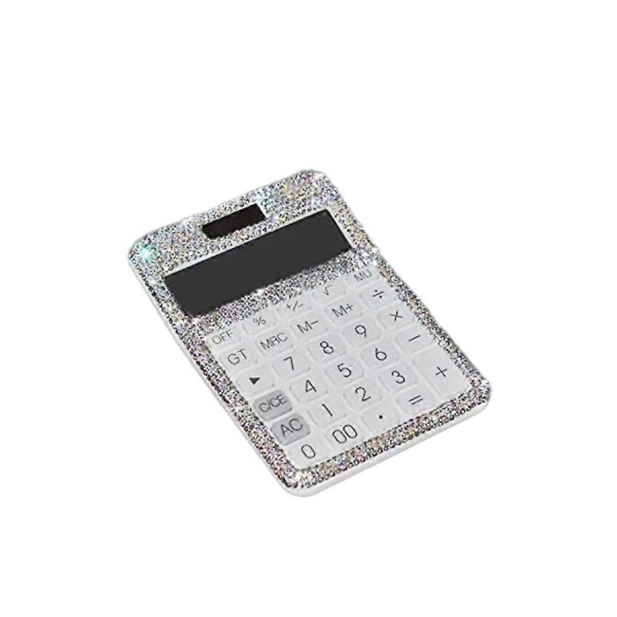 Rhinestone Crystal Dazzling 12 Digit Solar And Battery Dual Power ,lcd Display Calculator For Offic