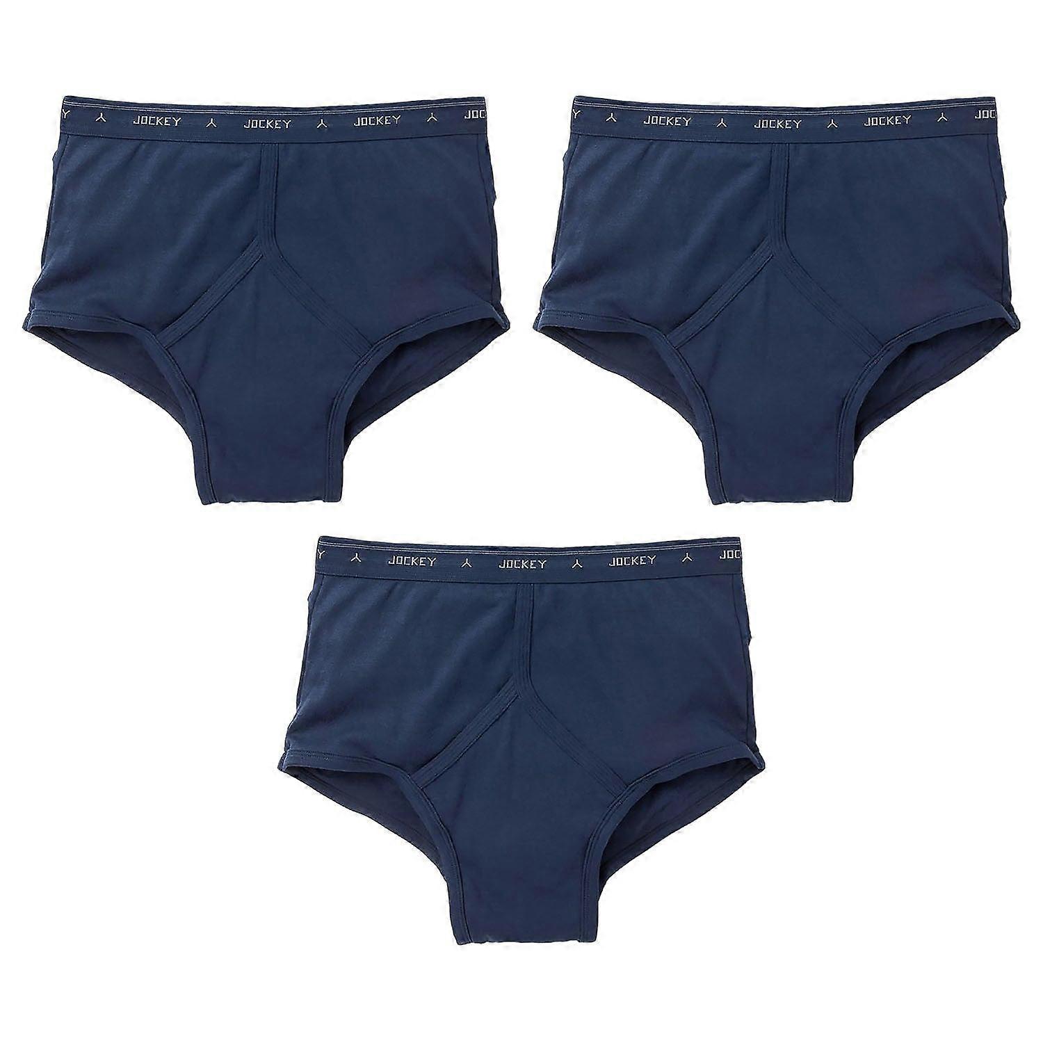 3 Pack Jockey Y Front Briefs Mens Comfy Cotton Underwear Undies Boxer Bulk Navy