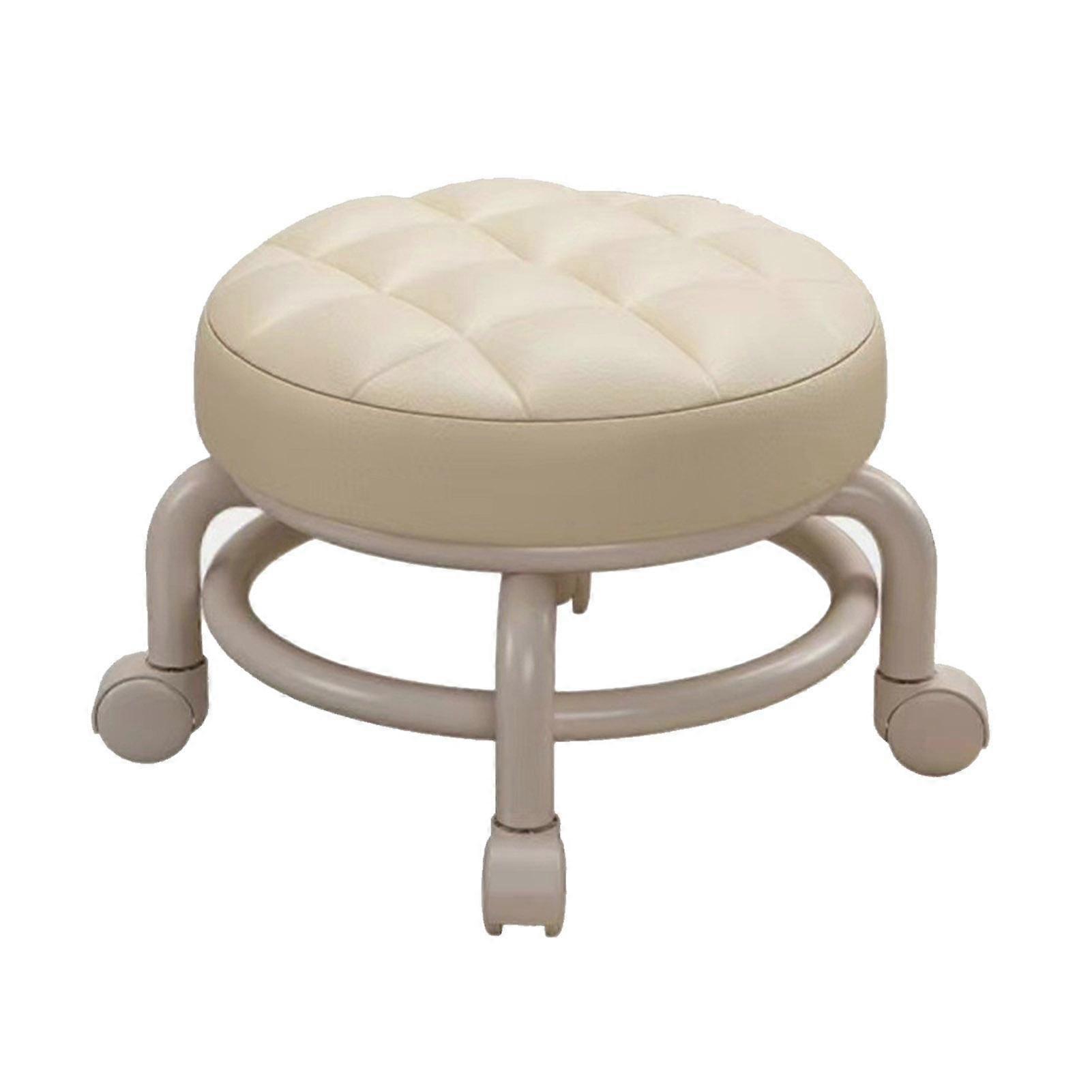 Low Rolling Stool Comfortable Heavy Duty Sturdy 360 Degree Rotating Multifunctional Round Stool