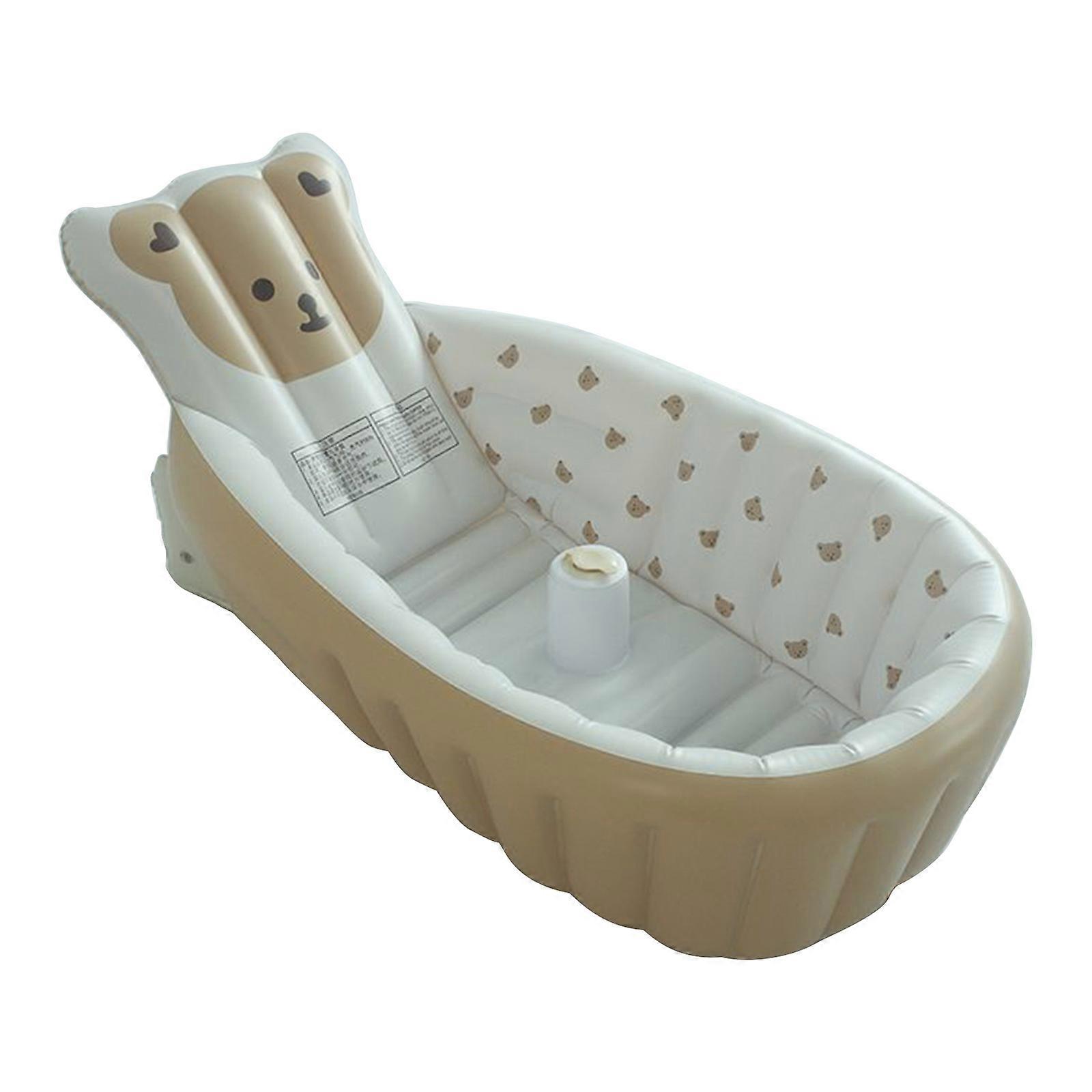 Expandable Inflatable Bath Tub For Newborns To Toddlers Nonslip Floor With Thickened Air Chamber Structure Multicolor