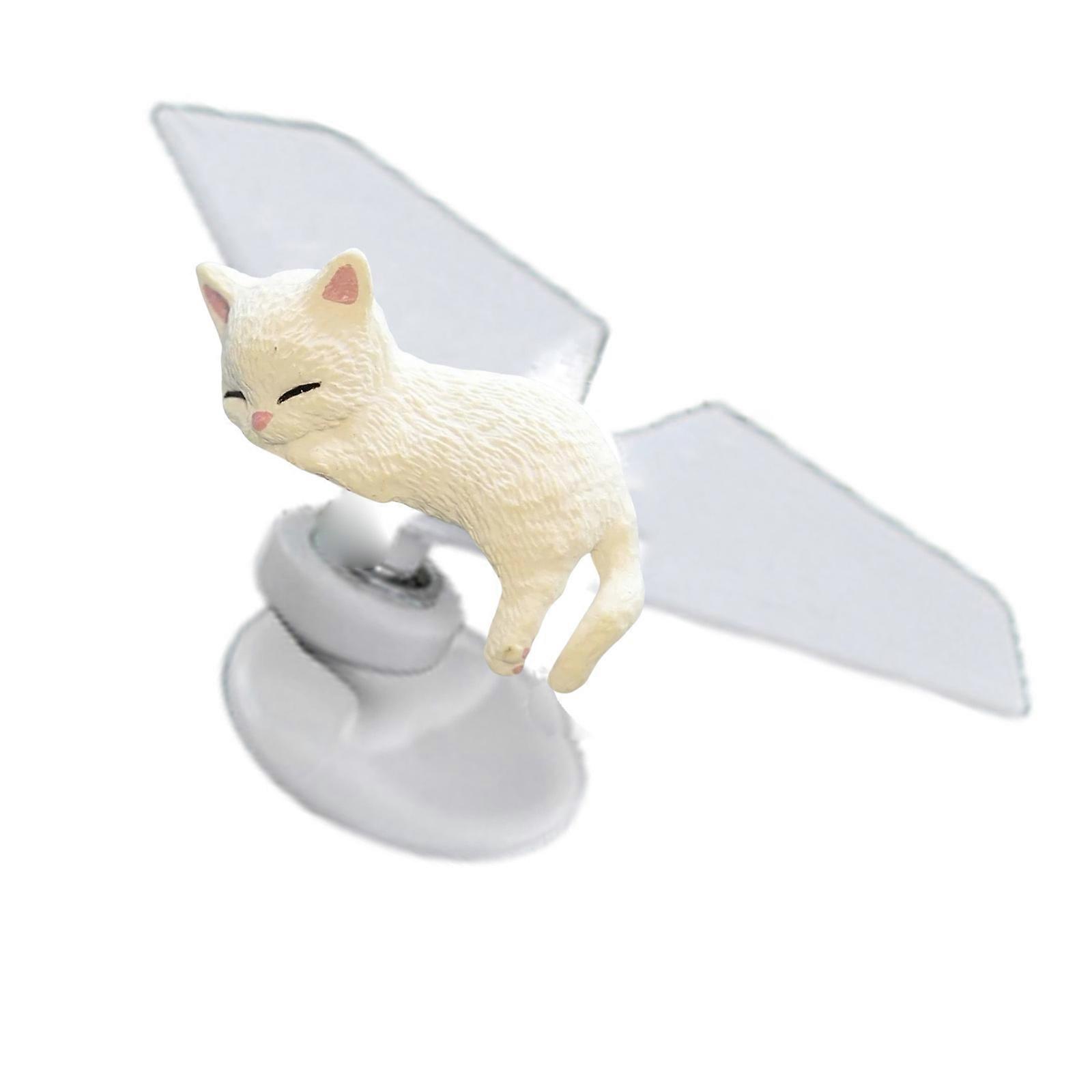 Interactive Inertial Rotation Plane Dashboard Sculpture Adorable Feline Companion Strong Resin Craft Decors for Office Multicolor