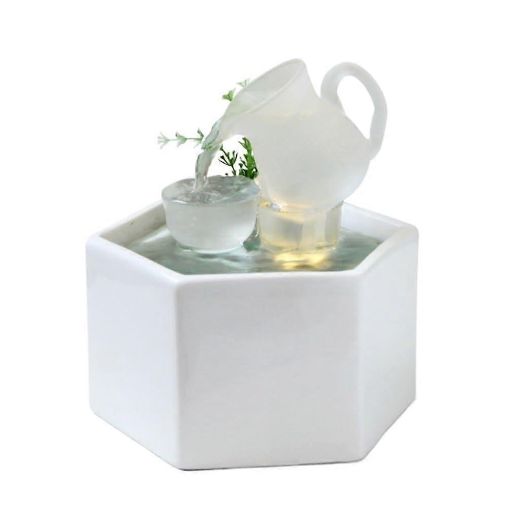 Tabletop Fountain Indoor Relaxing Waterfall Desktop Circulating Water Ornament Rockery Stream Water Feature