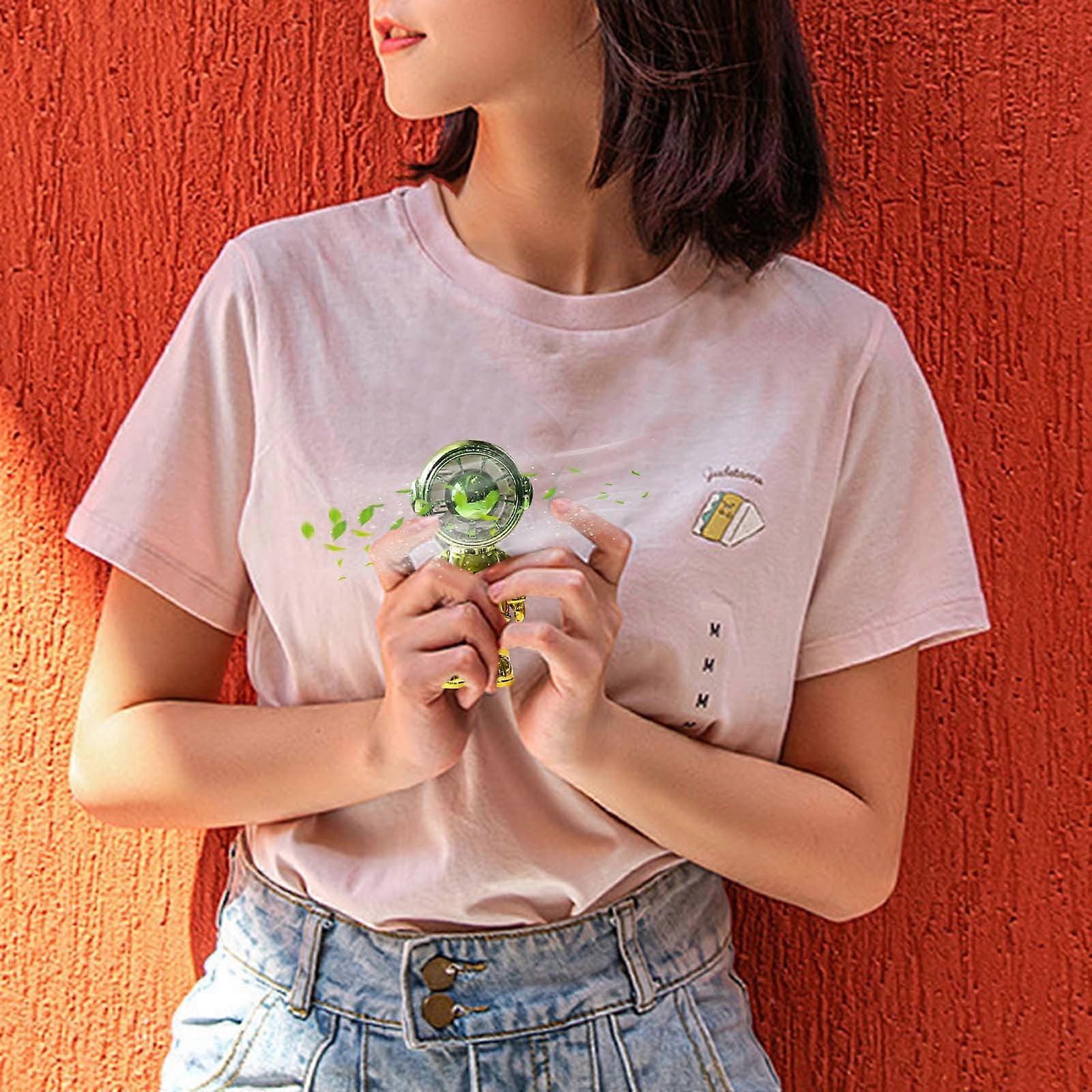 Fnyoxu Portable Two-speed Handheld Fan Electroplating Gradient Color Astronaut Pocket Coolings Fan USB ChargingSilent Mini Desktop Fan