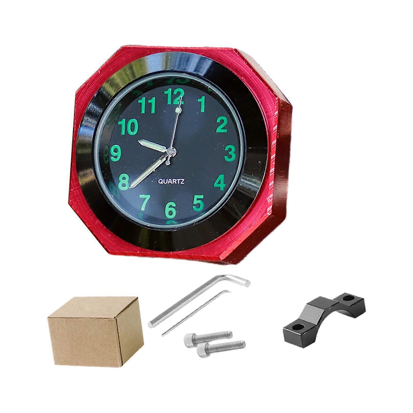 Weatherproof Easy Install Shock Resistant Motorcycle Dashboard Clock Time Display Device Universal For Most Bike Models Multicolor