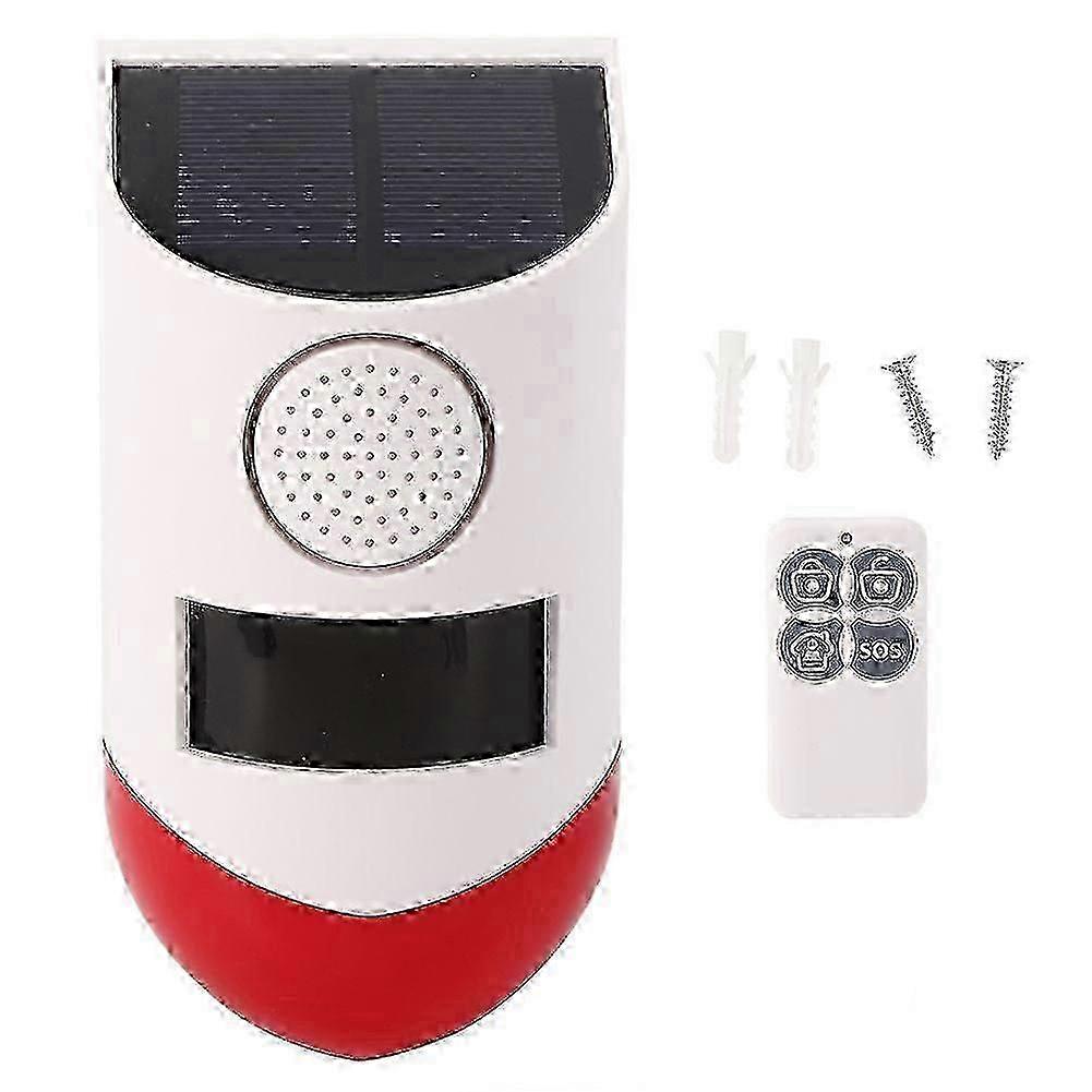 Unbrand 120db sirène solaire étanche infrarouge lumière stroboscopique pour la maison arrière-cour s