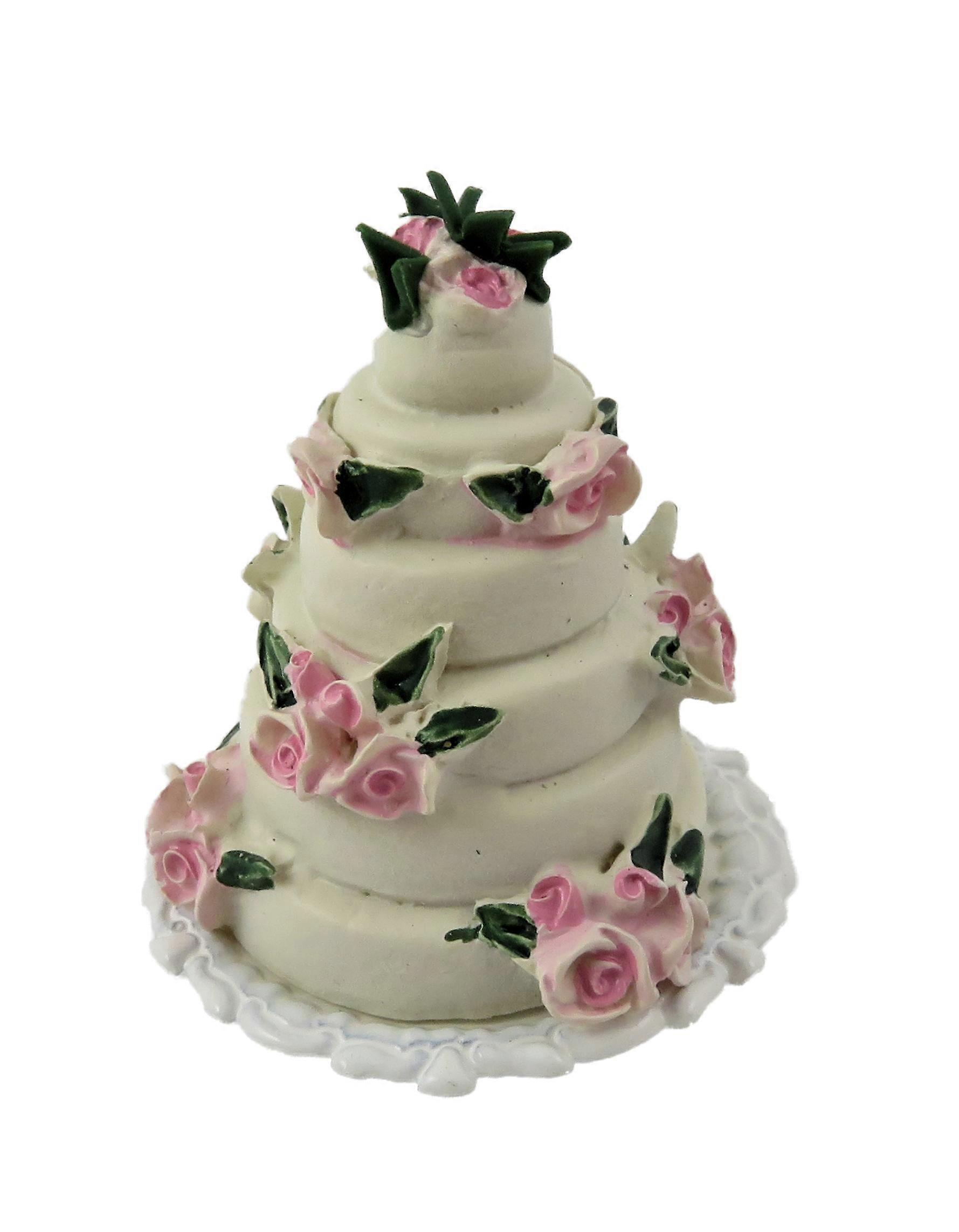 دمى البيت 6 الطبقة حفل زفاف كعكة الاحتفال متجر ملحق 1:12 مقياس