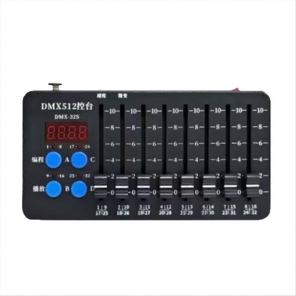 Mini Battery DMX512 Console 32CH Rechargeable Stage Light Controller with Wireless DMX512 Male Funct