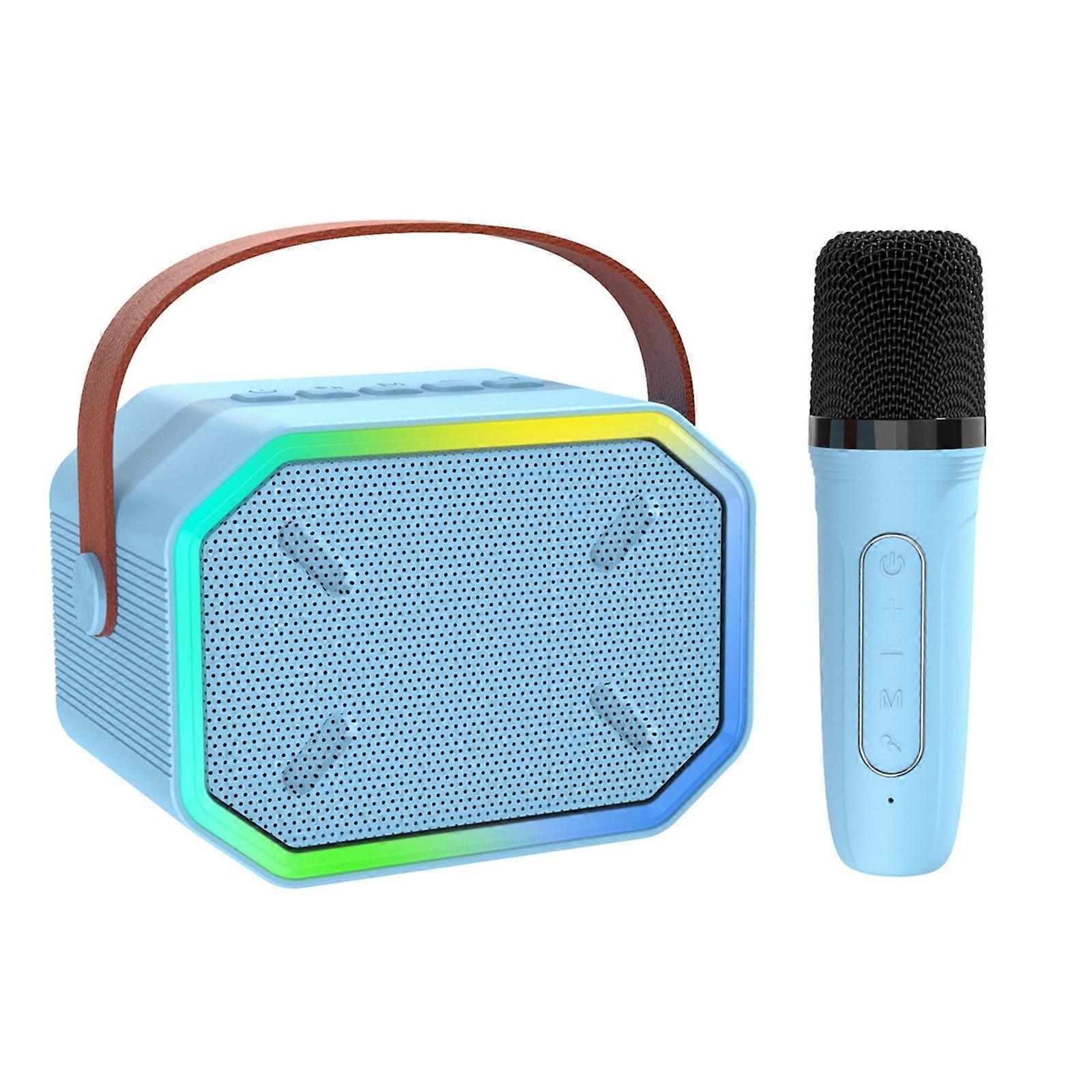 PAVEOS Wireless Mic for Home Audio Karaoke, Bluetooth 5.3 Rechargeable PA System with Subwoofer, Portable Speaker - Blue