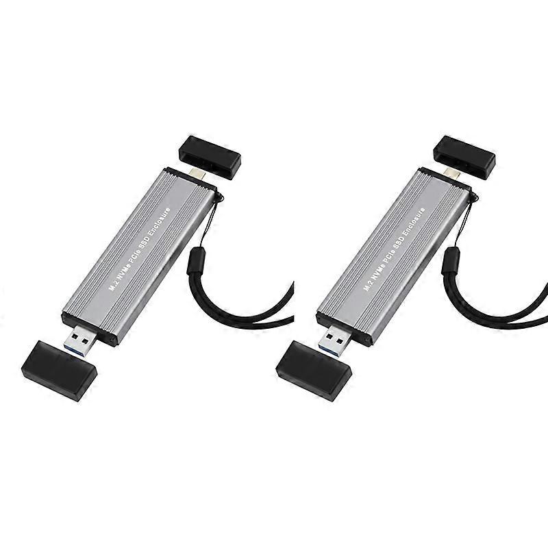 2X M.2 NVME PCIe SSD Enclosure Case with USB C 3.1 Gen 2 USB3.0 to M.2 M Key HDD Enclosure for 2230 2242 2260 2280