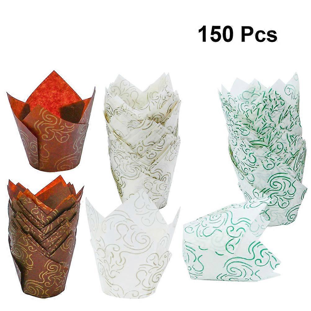 Paper Cupcake Wrapper for Party Use 150Pcs Assorted Color Disposable Holders