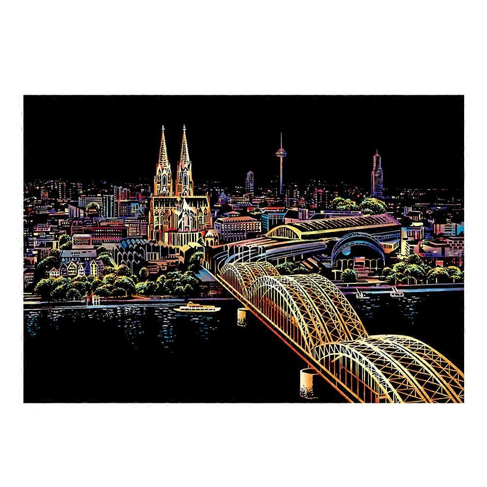 Scratch Paper Crafts Cologne Cathedral Night View Set for 1Set