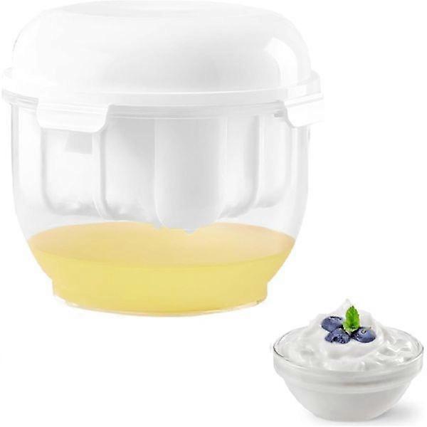 Greek Yogurt Strainer, Fine Mesh Yogurt Maker Strainer with Lid, Cheese Yogurt Maker, Reusable Yogurt Strainer (Round White)