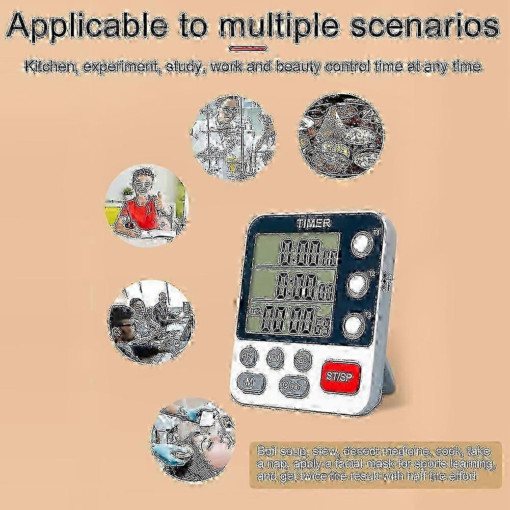 w Multi-Purpose Timer with LCD Screen - Count Up Down for Cooking