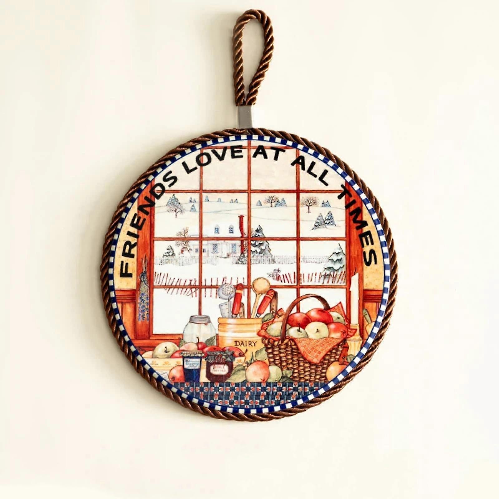 Ceramic Placemats Heat Resistant Circular Dining Table Mats Durable Scratch Spill Shield