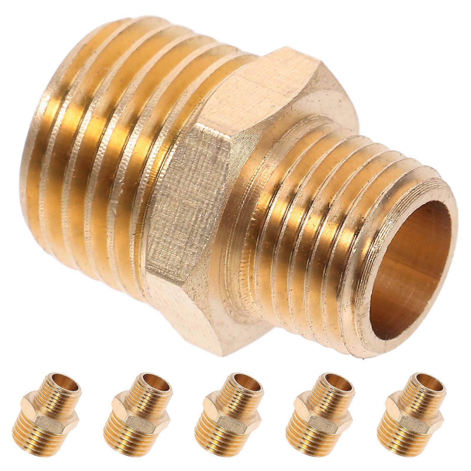 Copper Hose Connector Straight Fitting for Pipe Fittings 6Pcs Adapter Set
