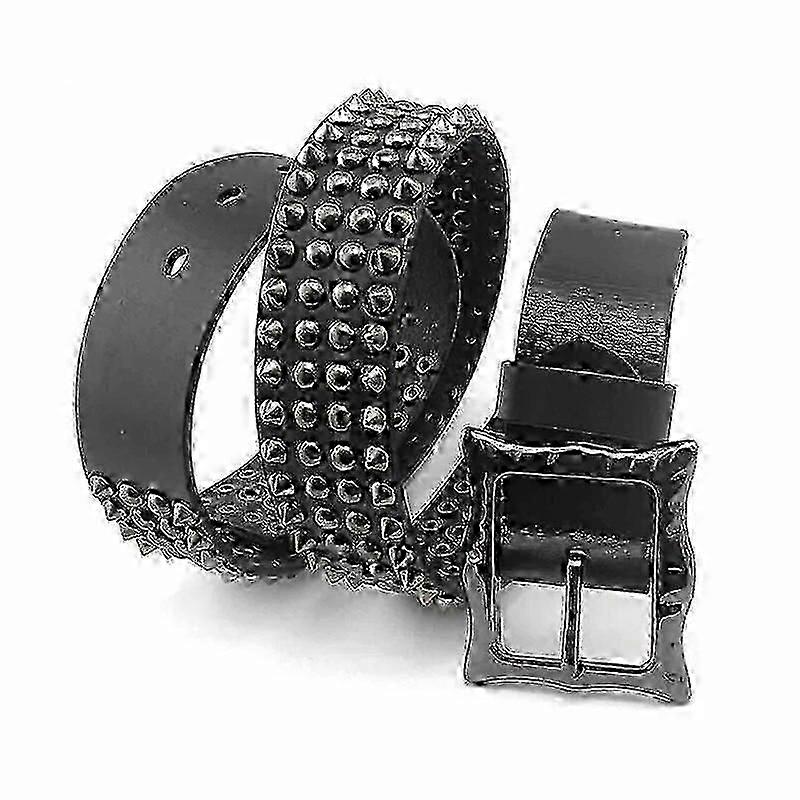 الرجال حزام جلدي طبيعي سبايك برشام مرصع أزياء الشرير هوب حزام جلد البقر حزام الجينز للجنسين اكسسوارات