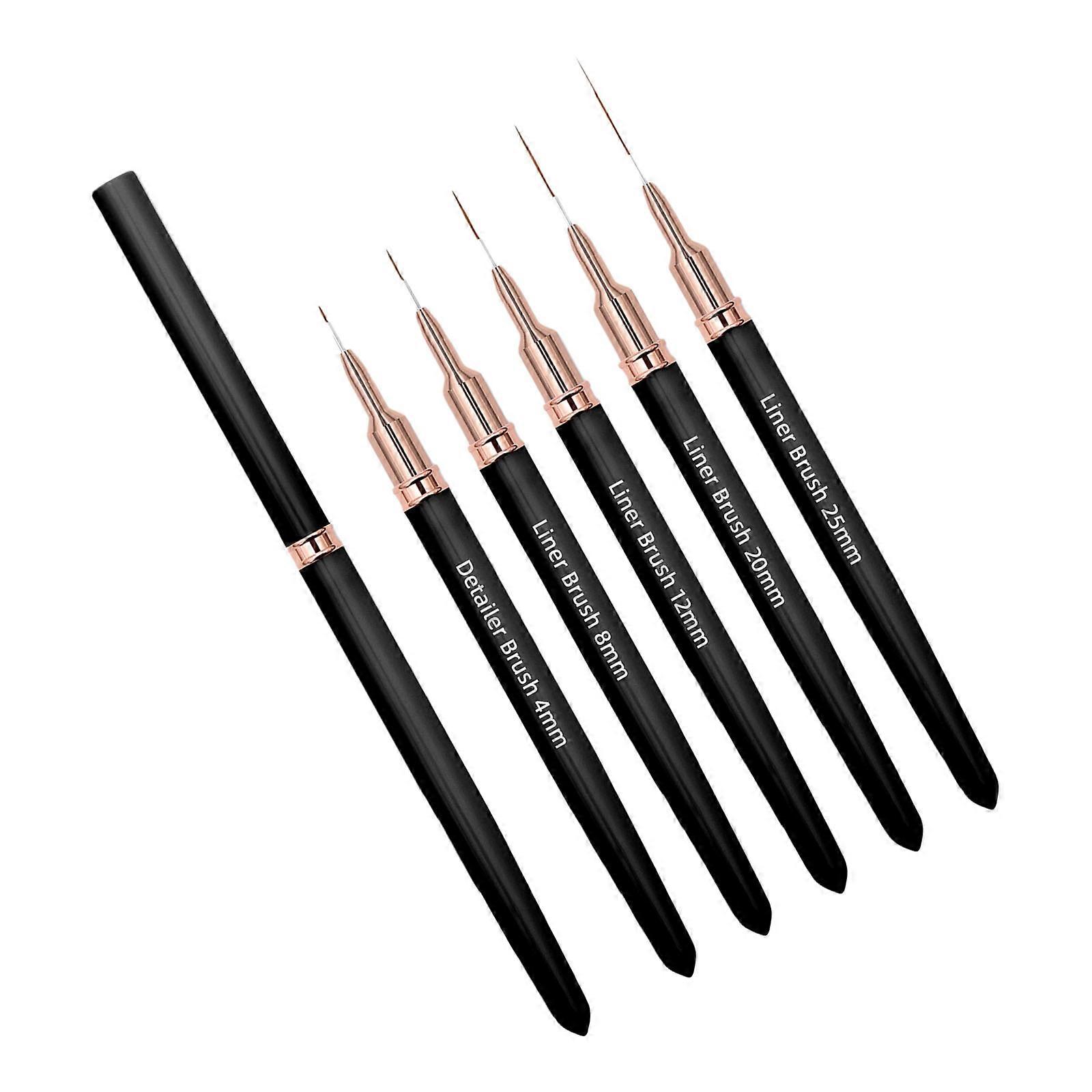 5Pieces Nail Design Applicators Nail Art Pens Offering Soft Nibs for Detailed Patterns Ergonomic Shape Multicolor