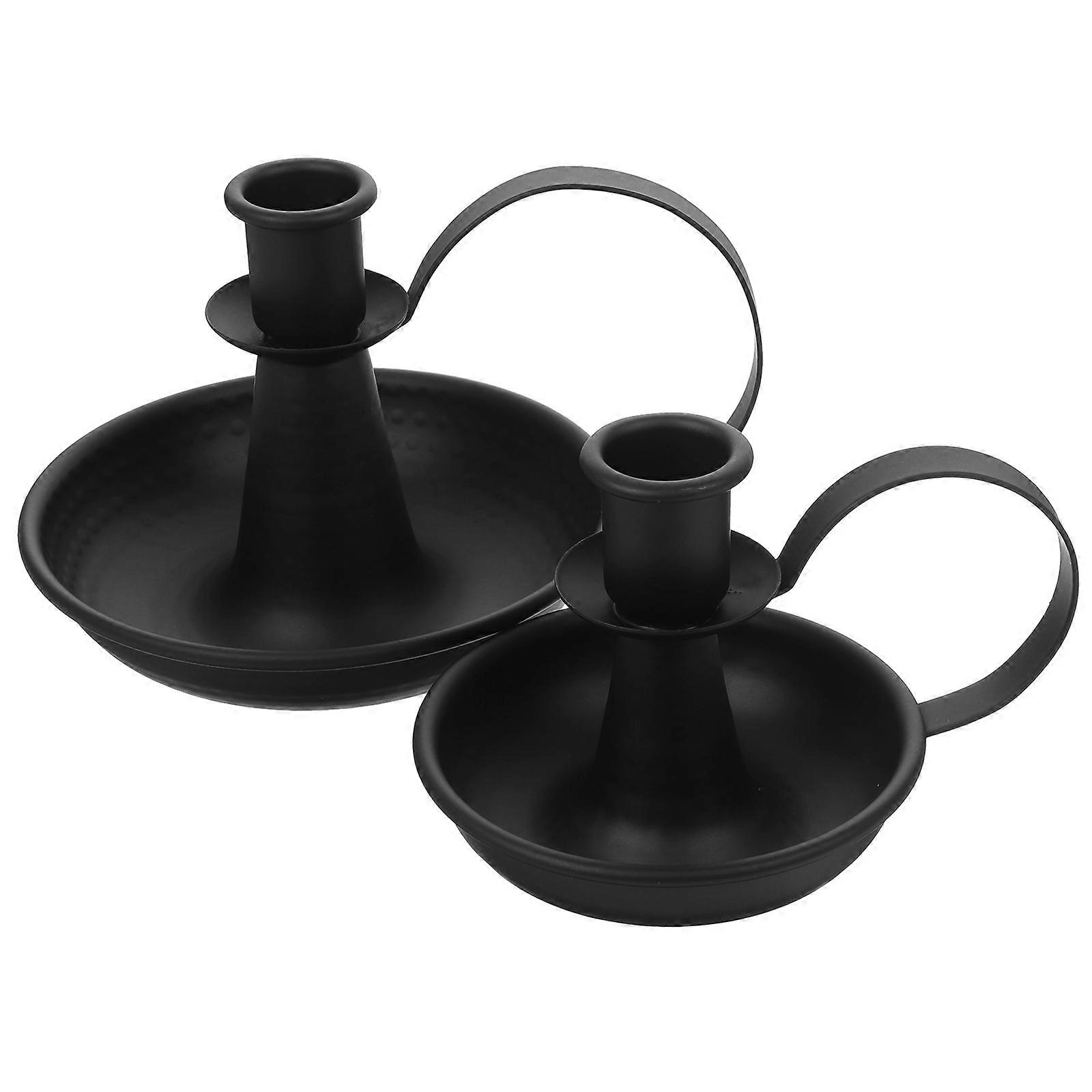 Retro Metal Pillar Candle Holder Candlestick for Desktop 8Pcs