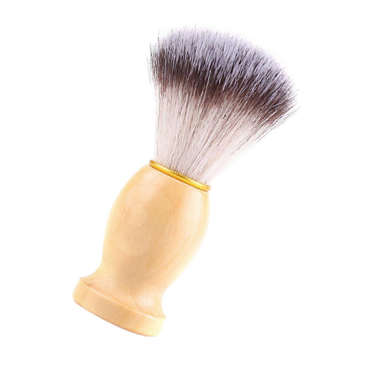 Shaving Brush with Ergonomic Wooden Handle for Gentle Beard Grooming and Mustache Care