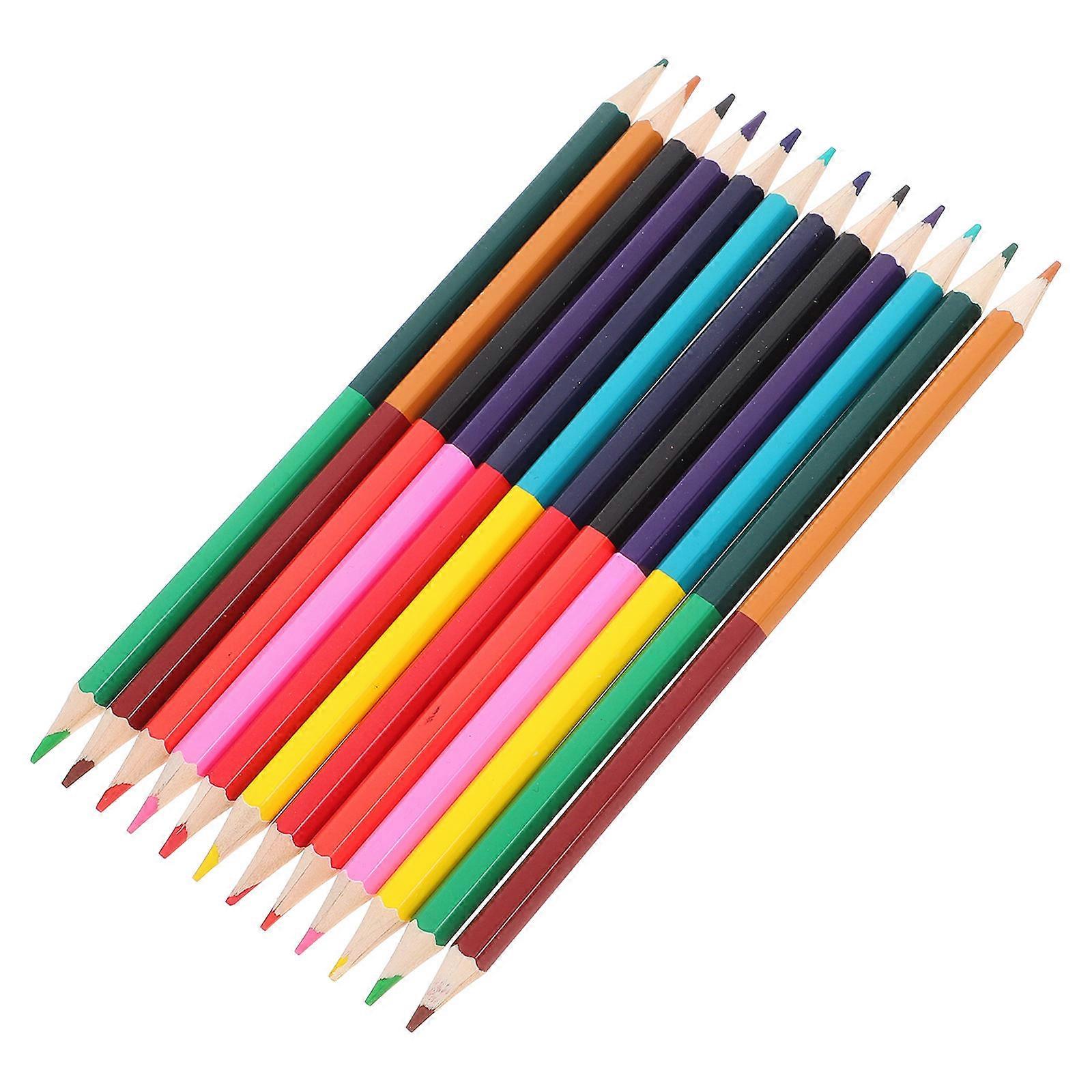 Colored Pencils Double-Ended Drawing Pencils for Daily Use 12Pcs Multicolor