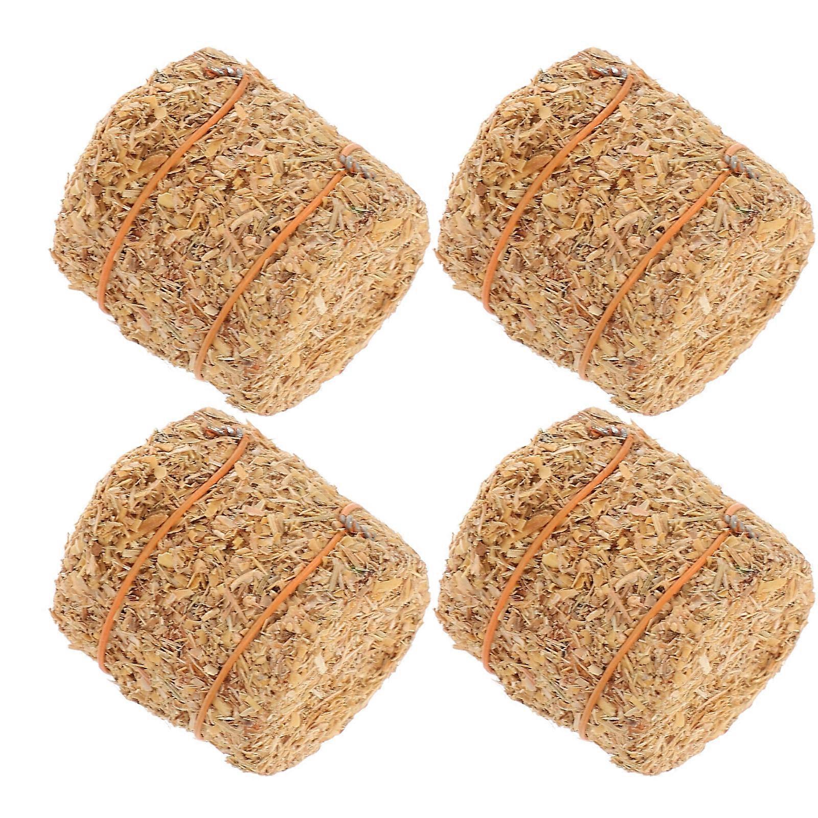 Grass Stack Model Accessories Mini Hay Decoration for Doll House 4Pcs Set