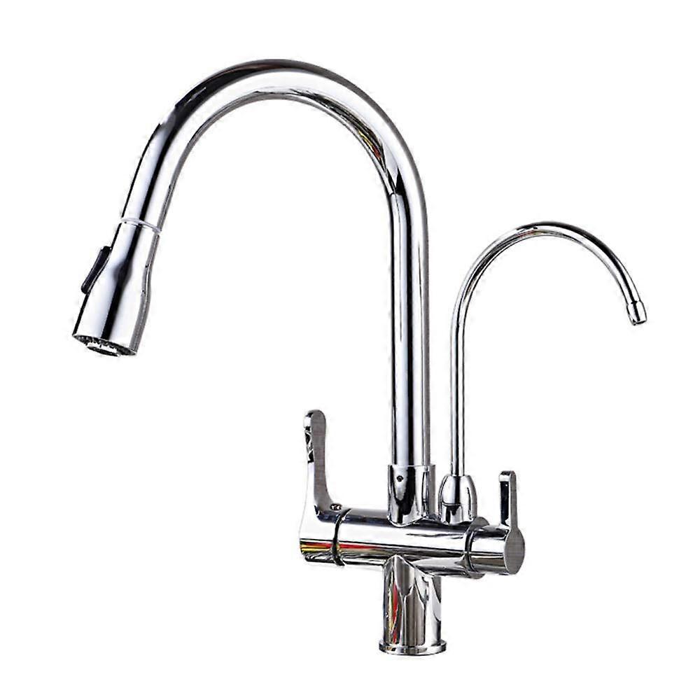Touch Kitchen Faucet 3Way Filtered Water, 360° Swivel PullOut Sprayer, Hot and Cold Chrome