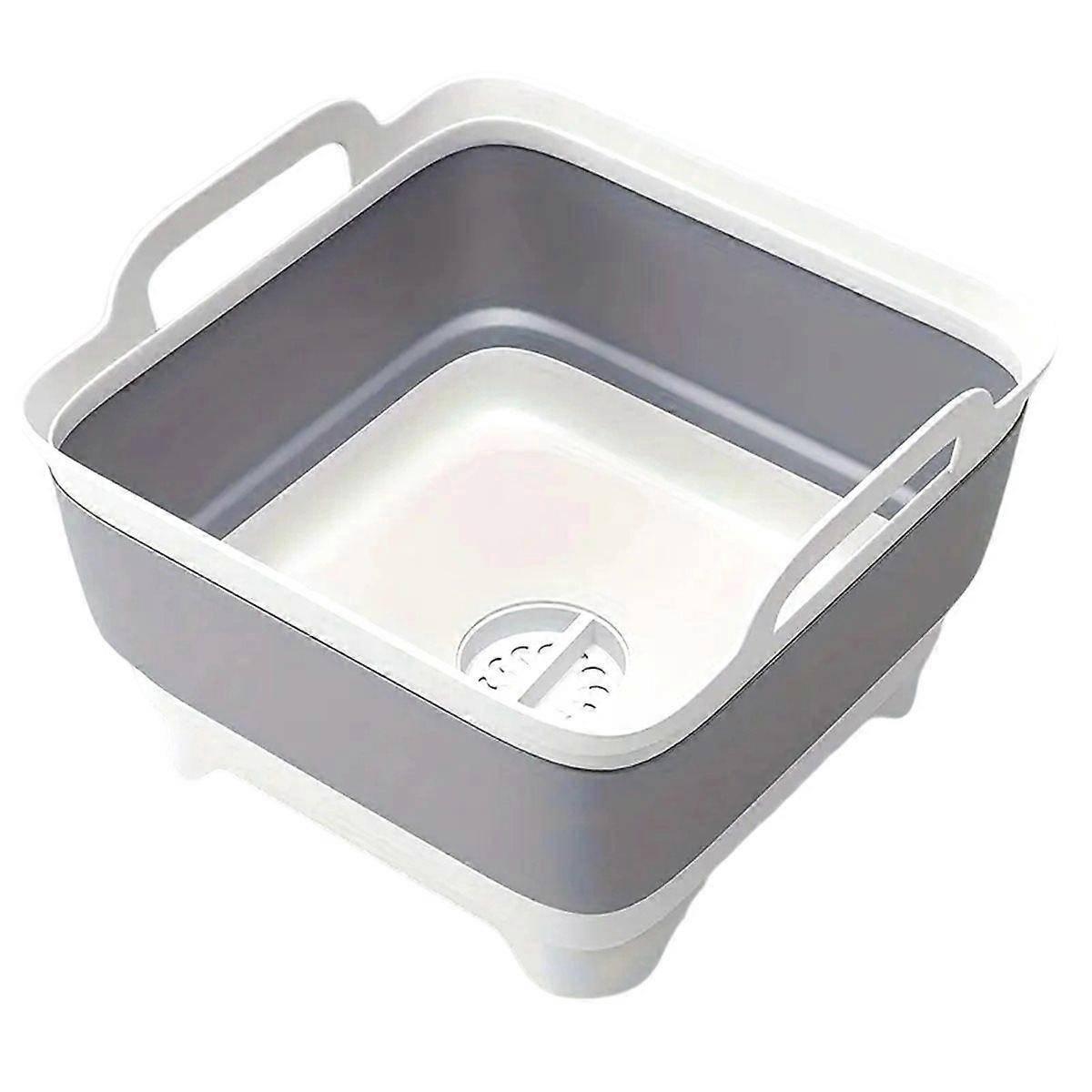 Bucket with Drain Plug 1pc Portable Folding Basin for Camping Fishing Picnics Large Capacity Easy