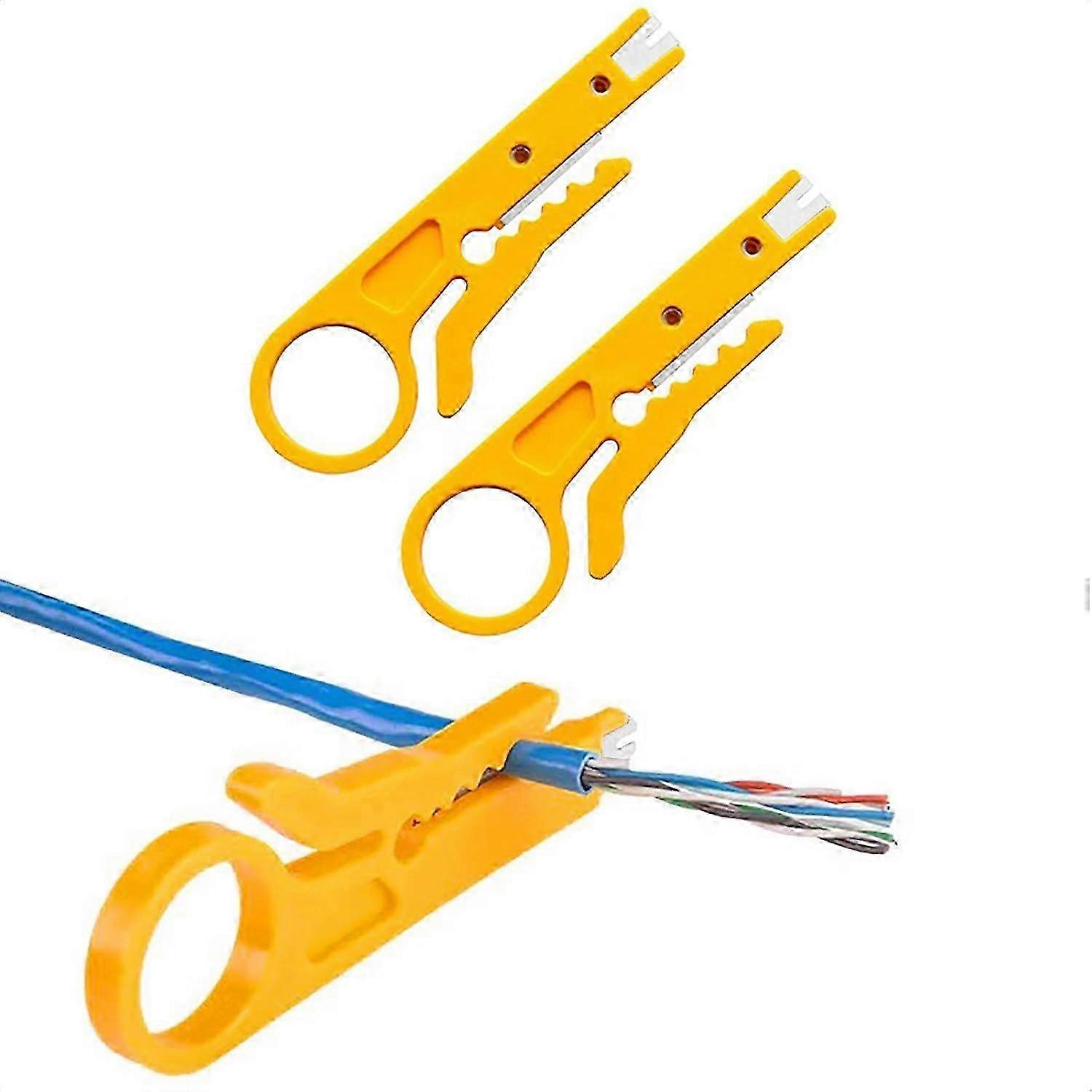 Mini Cable Stripper, 3-piece Network Cable Stripper Punch Down Set For Network Cables, Telephone Cables, And Computer Utp Cables